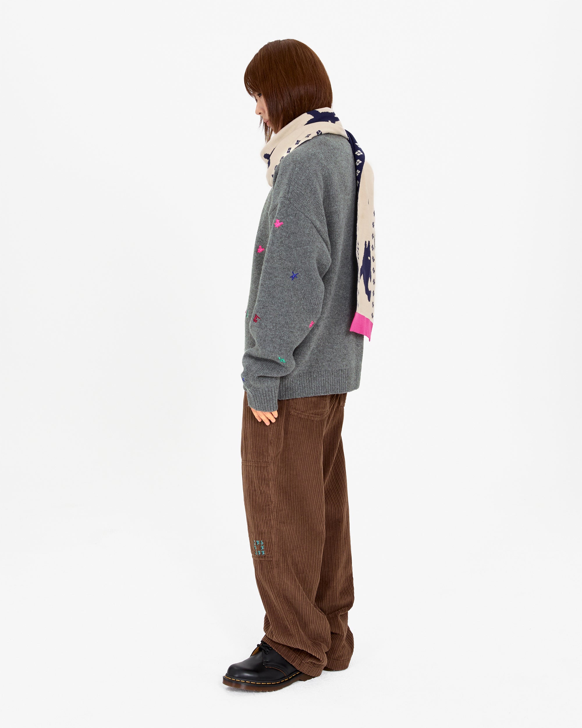 yeseyesee - Multi Embroidery Knit Cardigan (Grey) product image 9 | TRAB K-Fashion Australia