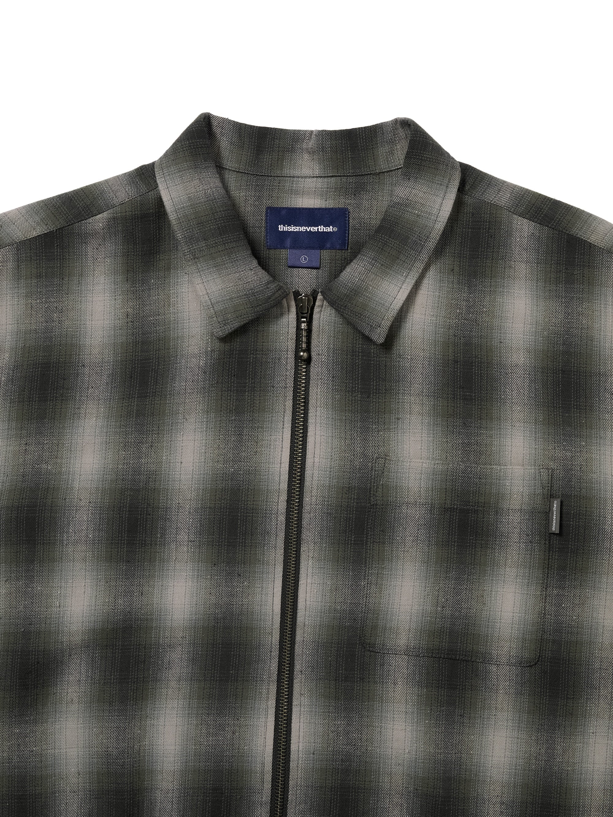 thisisneverthat - Nep Check Zip Shirt (Black) product image 2 | TRAB K-Fashion Australia