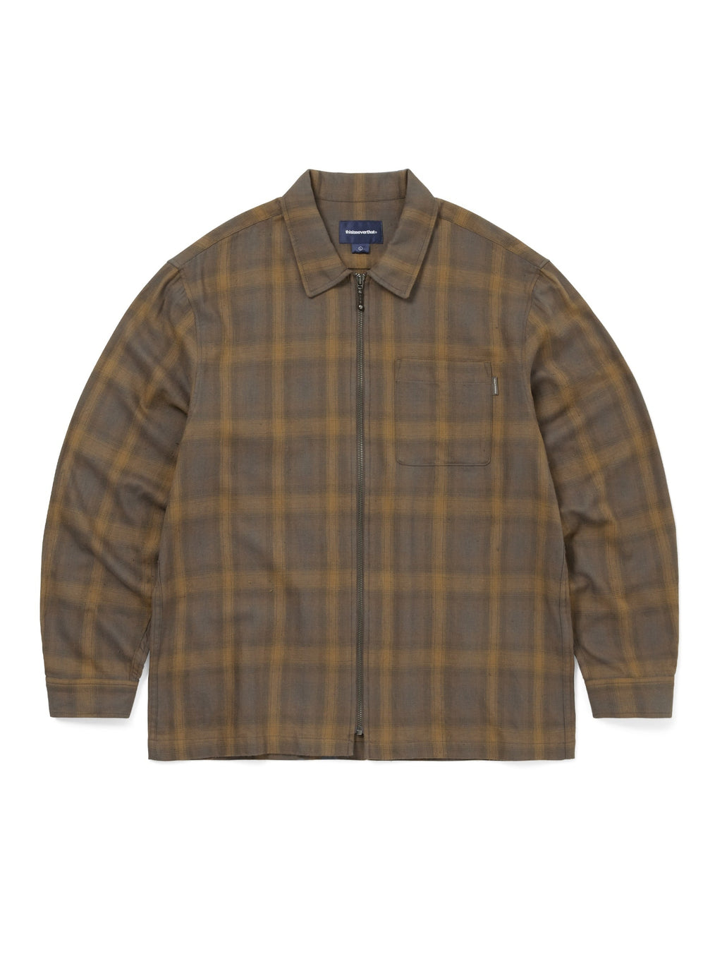 thisisneverthat - Nep Check Zip Shirt (Brown) product image 1 | TRAB K-Fashion Australia