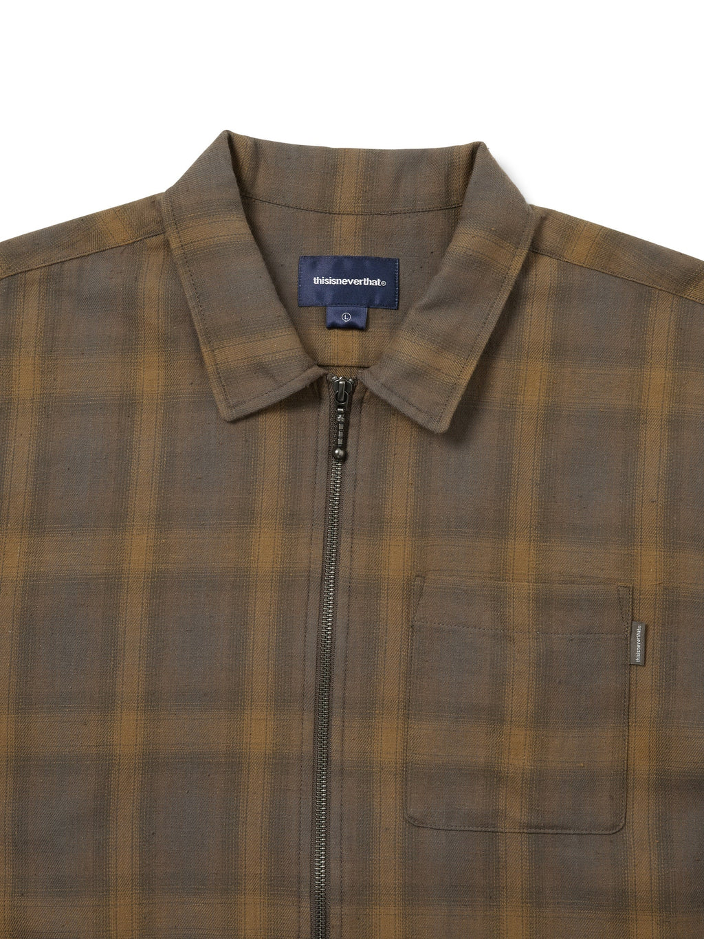 thisisneverthat - Nep Check Zip Shirt (Brown) product image 2 | TRAB K-Fashion Australia