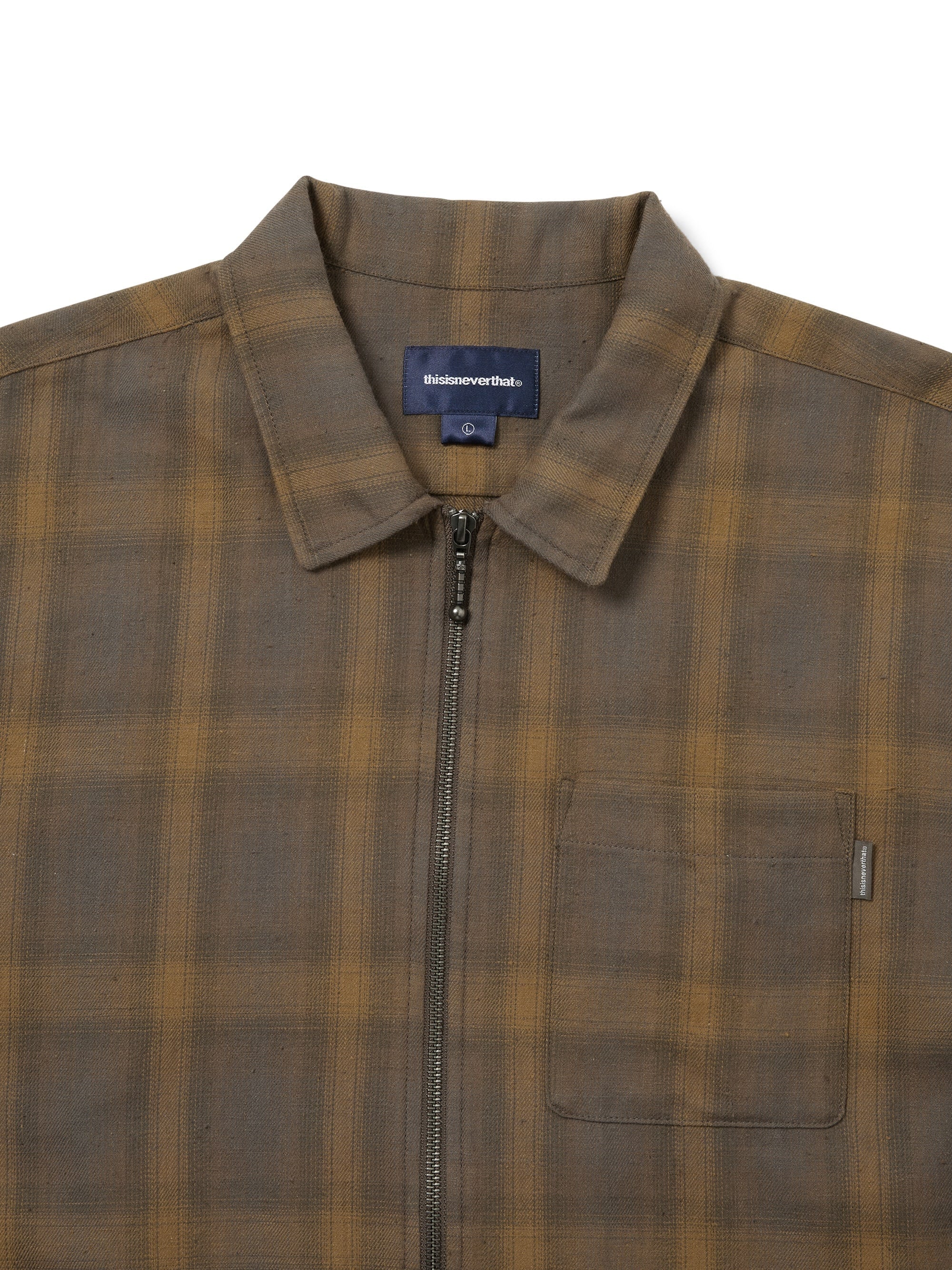 thisisneverthat - Nep Check Zip Shirt (Brown) product image 2 | TRAB K-Fashion Australia