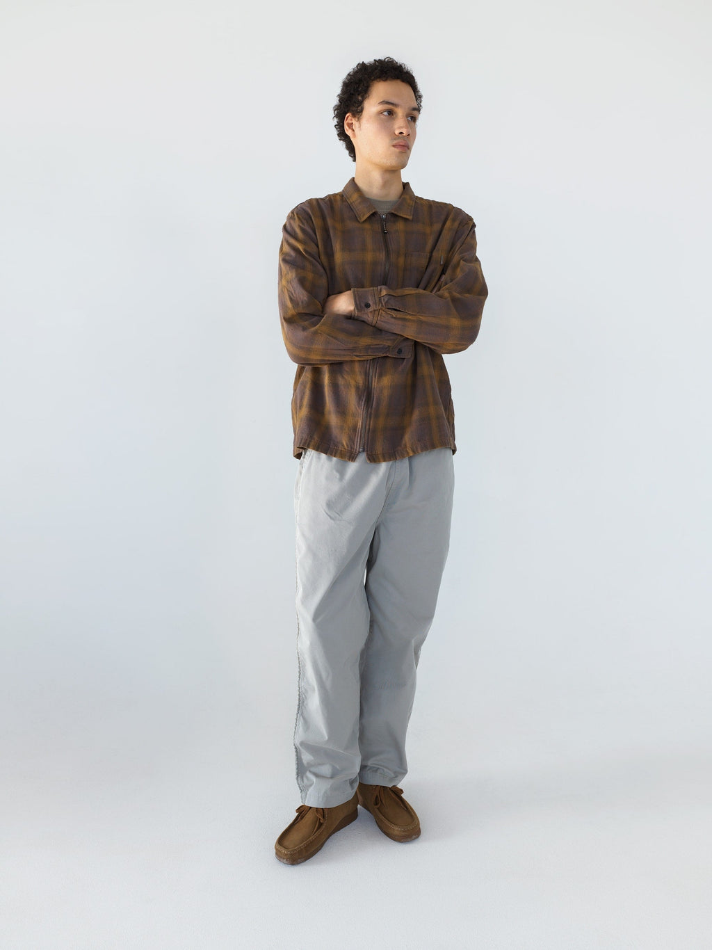 thisisneverthat - Nep Check Zip Shirt (Brown) product image 4 | TRAB K-Fashion Australia