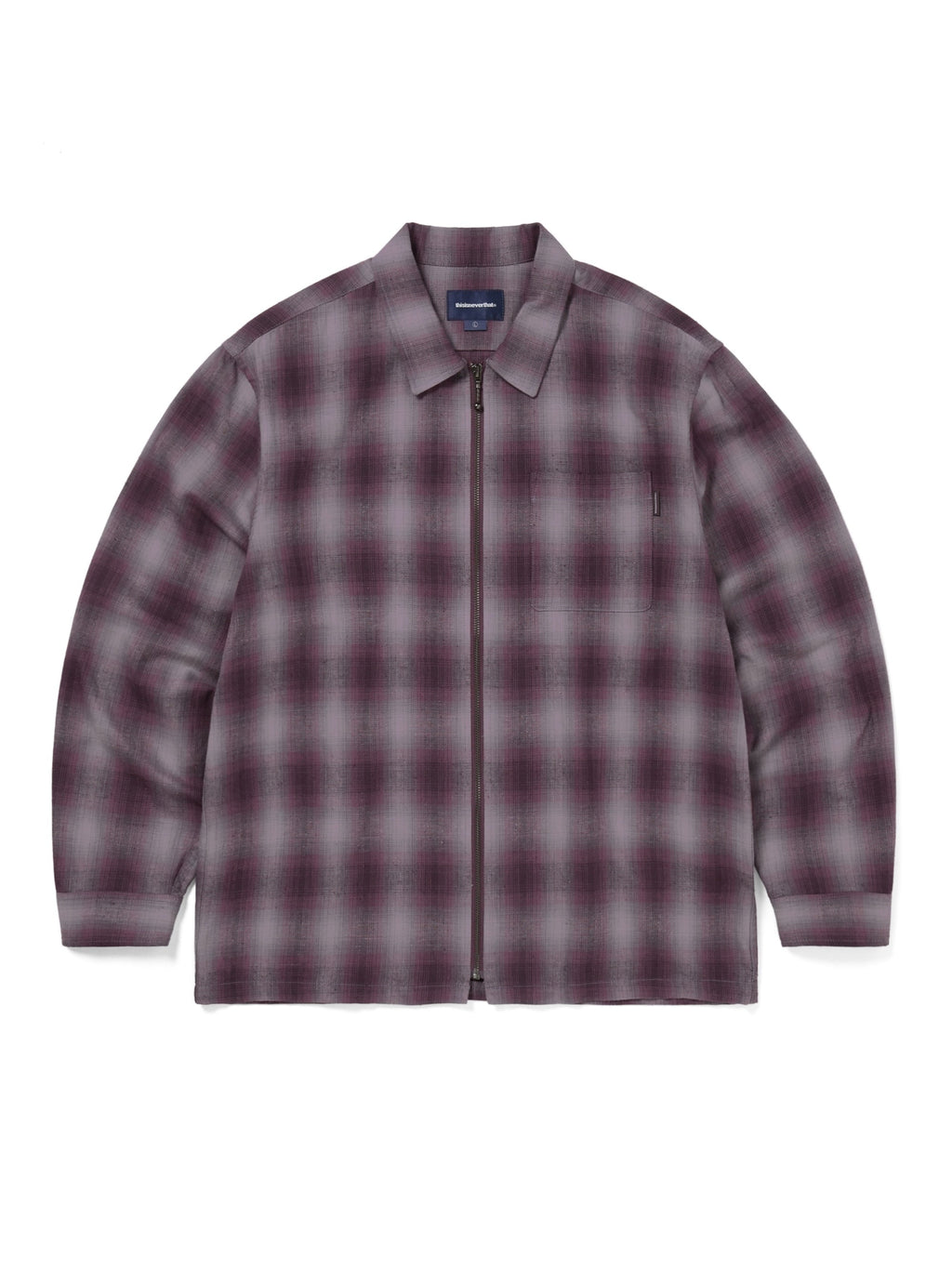 thisisneverthat - Nep Check Zip Shirt (Burgundy) product image 1 | TRAB K-Fashion Australia