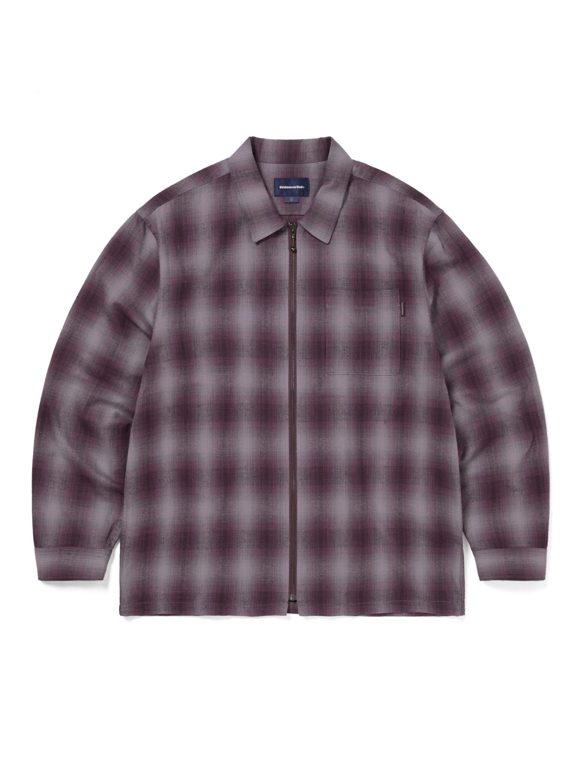 thisisneverthat - Nep Check Zip Shirt (Burgundy) product image 1 | TRAB K-Fashion Australia