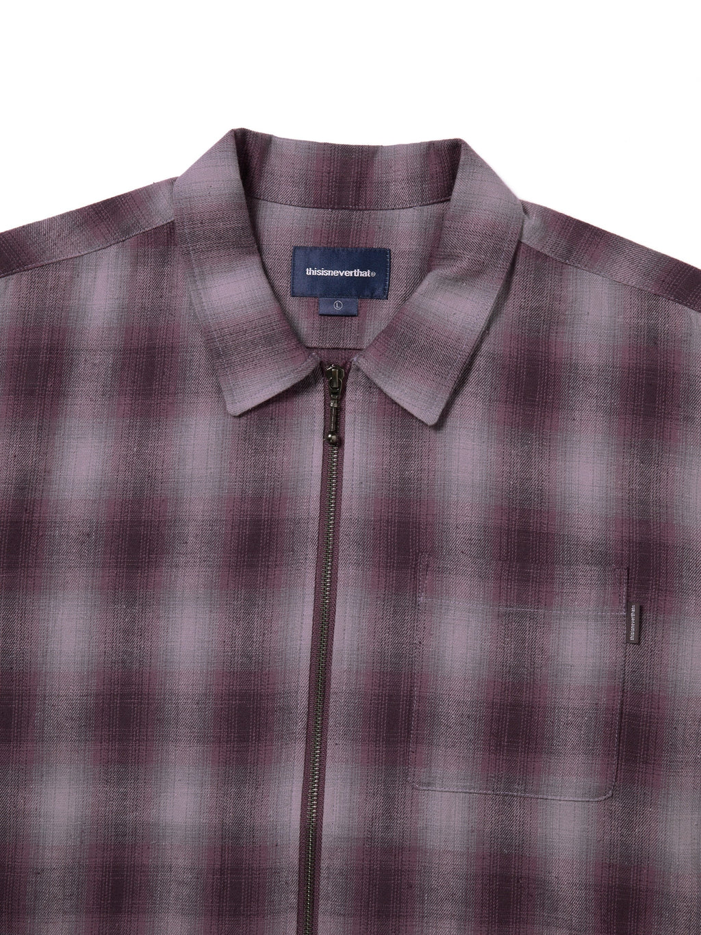 thisisneverthat - Nep Check Zip Shirt (Burgundy) product image 2 | TRAB K-Fashion Australia
