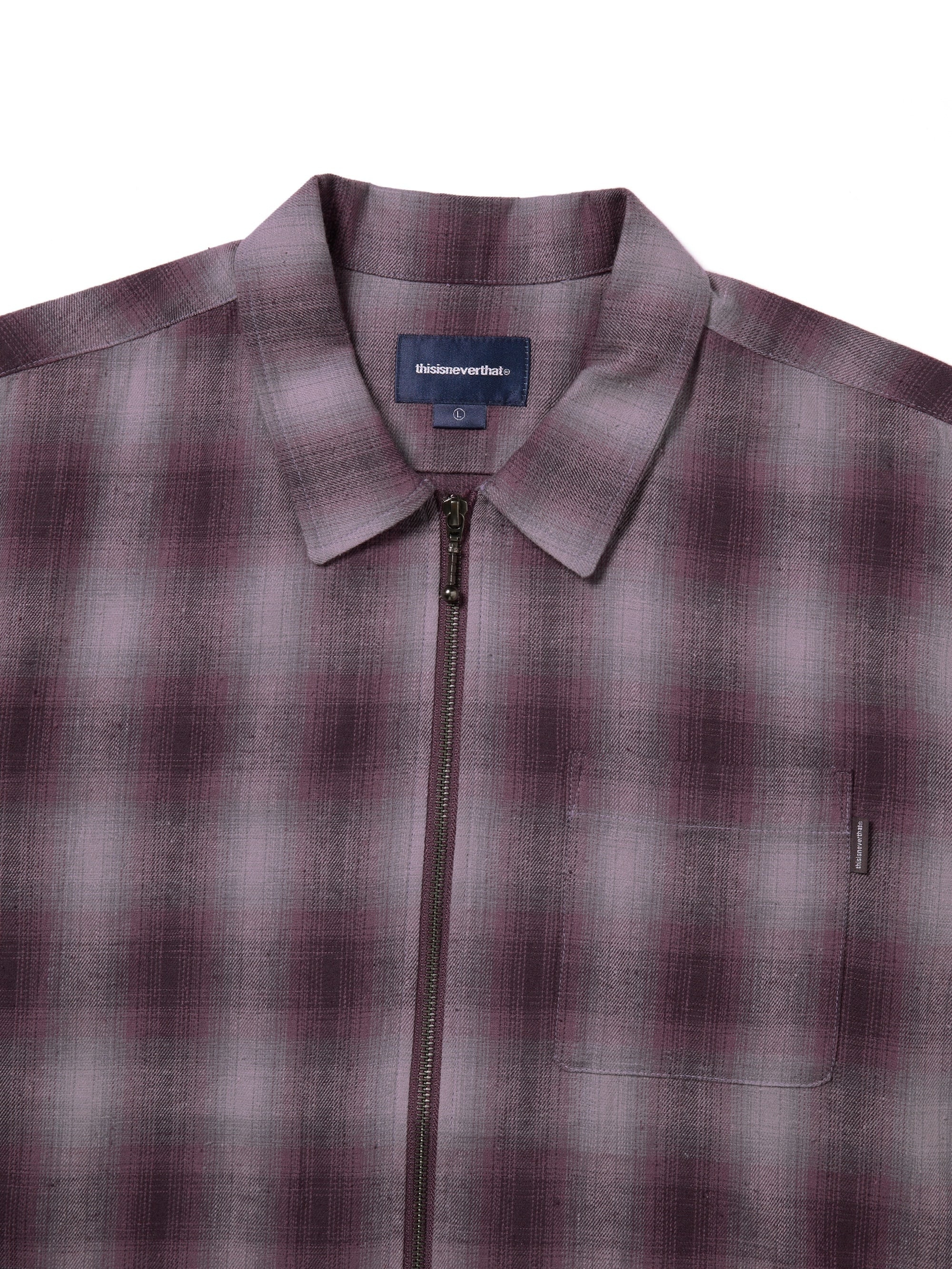 thisisneverthat - Nep Check Zip Shirt (Burgundy) product image 2 | TRAB K-Fashion Australia