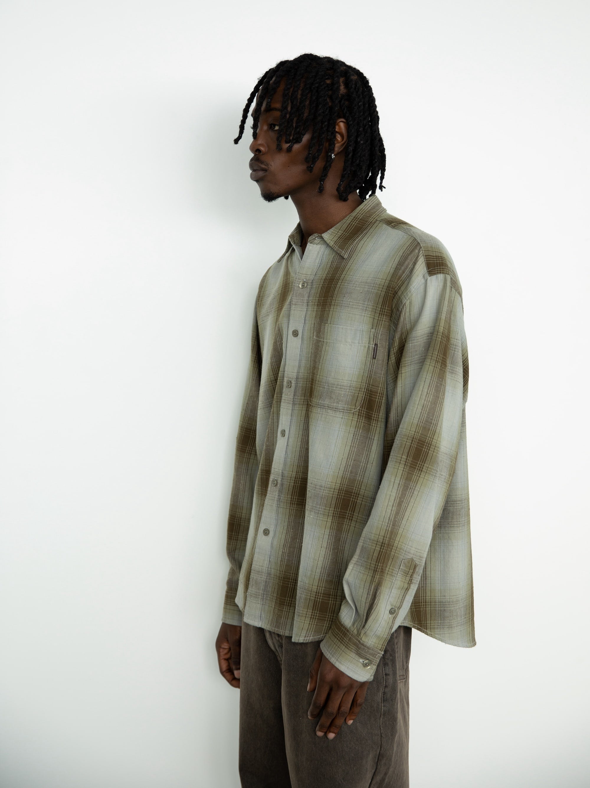 thisisneverthat - Nep Shadow Check Shirt (Khaki) product image 5 | TRAB K-Fashion Australia