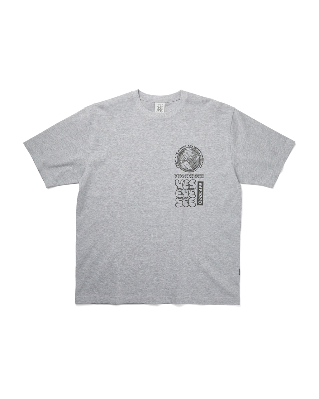 yeseyesee - ODD TAPE Globe Tee (Grey) product image 1 | TRAB K-Fashion Australia