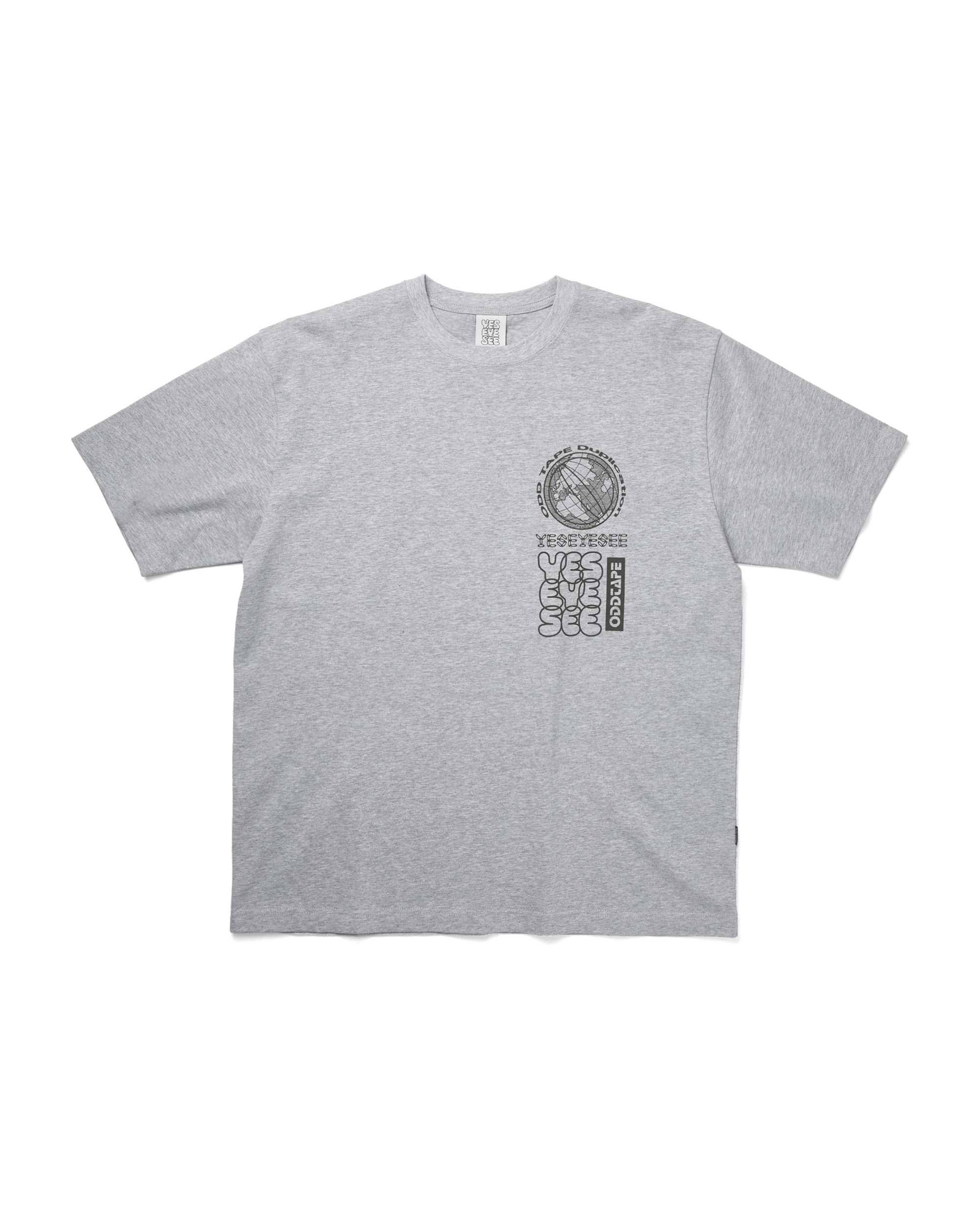 yeseyesee - ODD TAPE Globe Tee (Grey) product image 1 | TRAB K-Fashion Australia