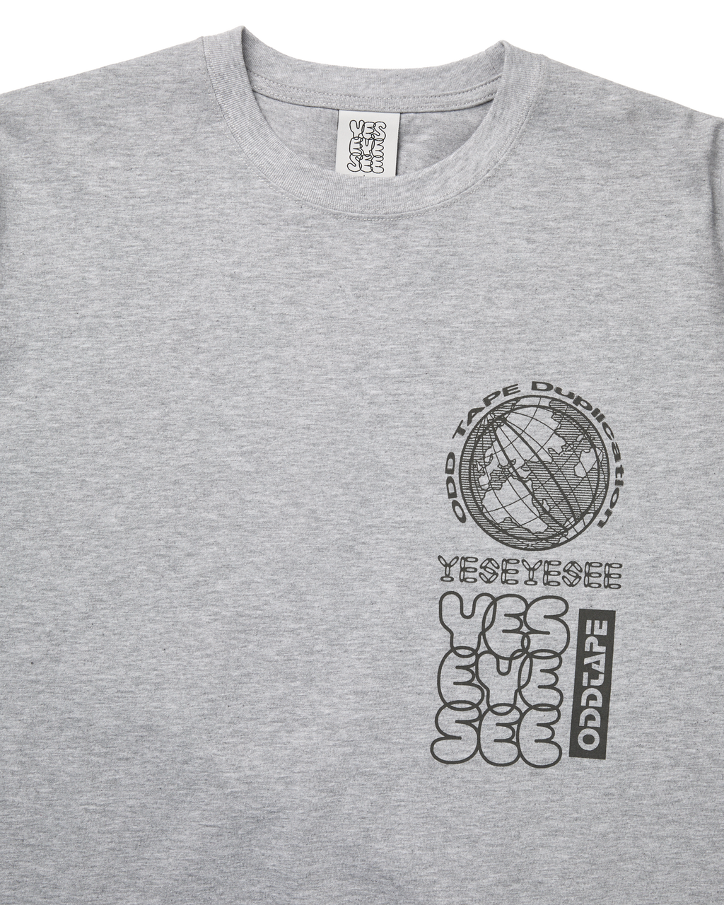yeseyesee - ODD TAPE Globe Tee (Grey) product image 3 | TRAB K-Fashion Australia