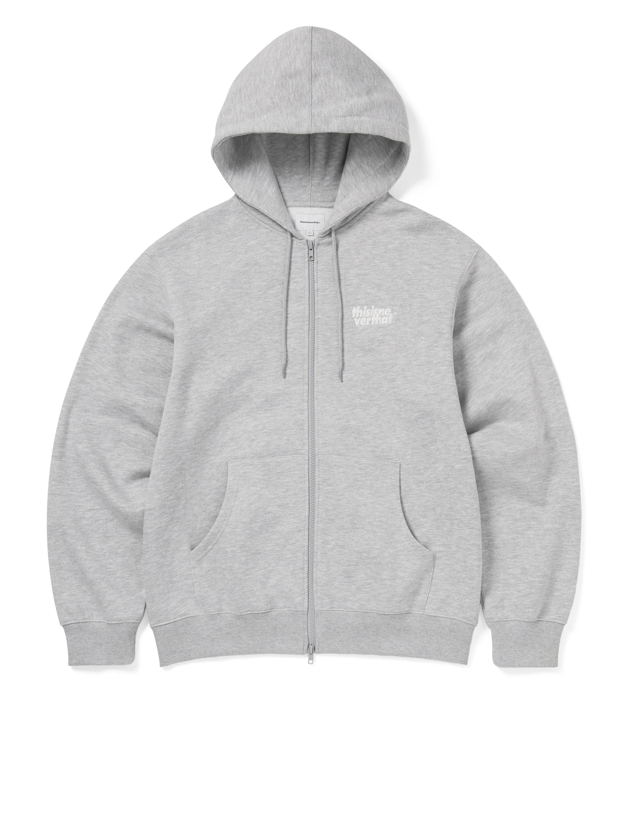 thisisneverthat - OL-Logo Zip Up Hoodie (Heather Grey) product image 1 | TRAB K-Fashion Australia