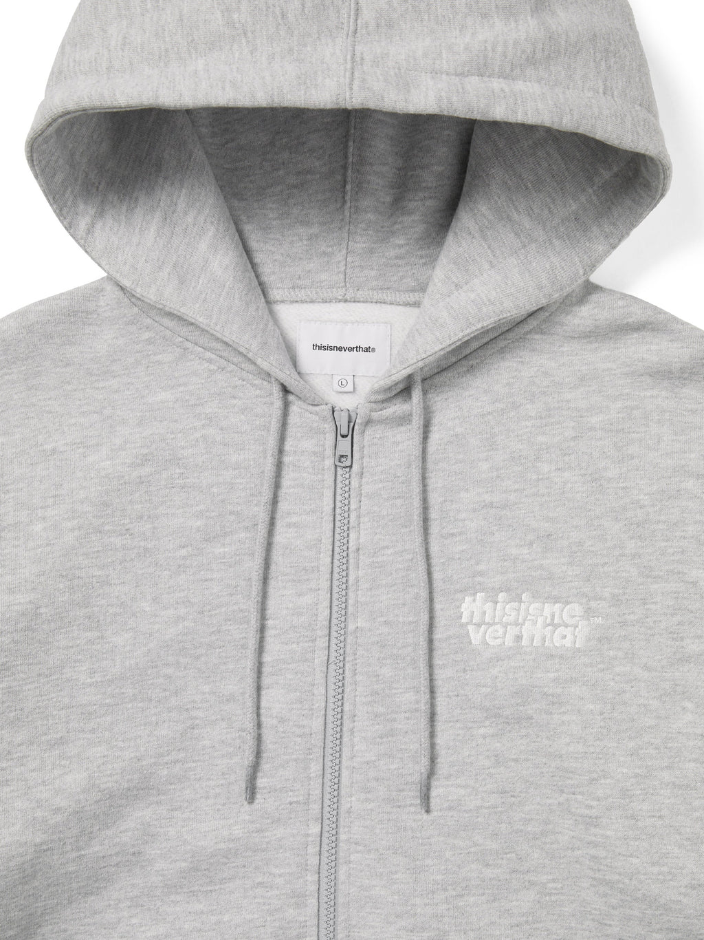 thisisneverthat - OL-Logo Zip Up Hoodie (Heather Grey) product image 2 | TRAB K-Fashion Australia