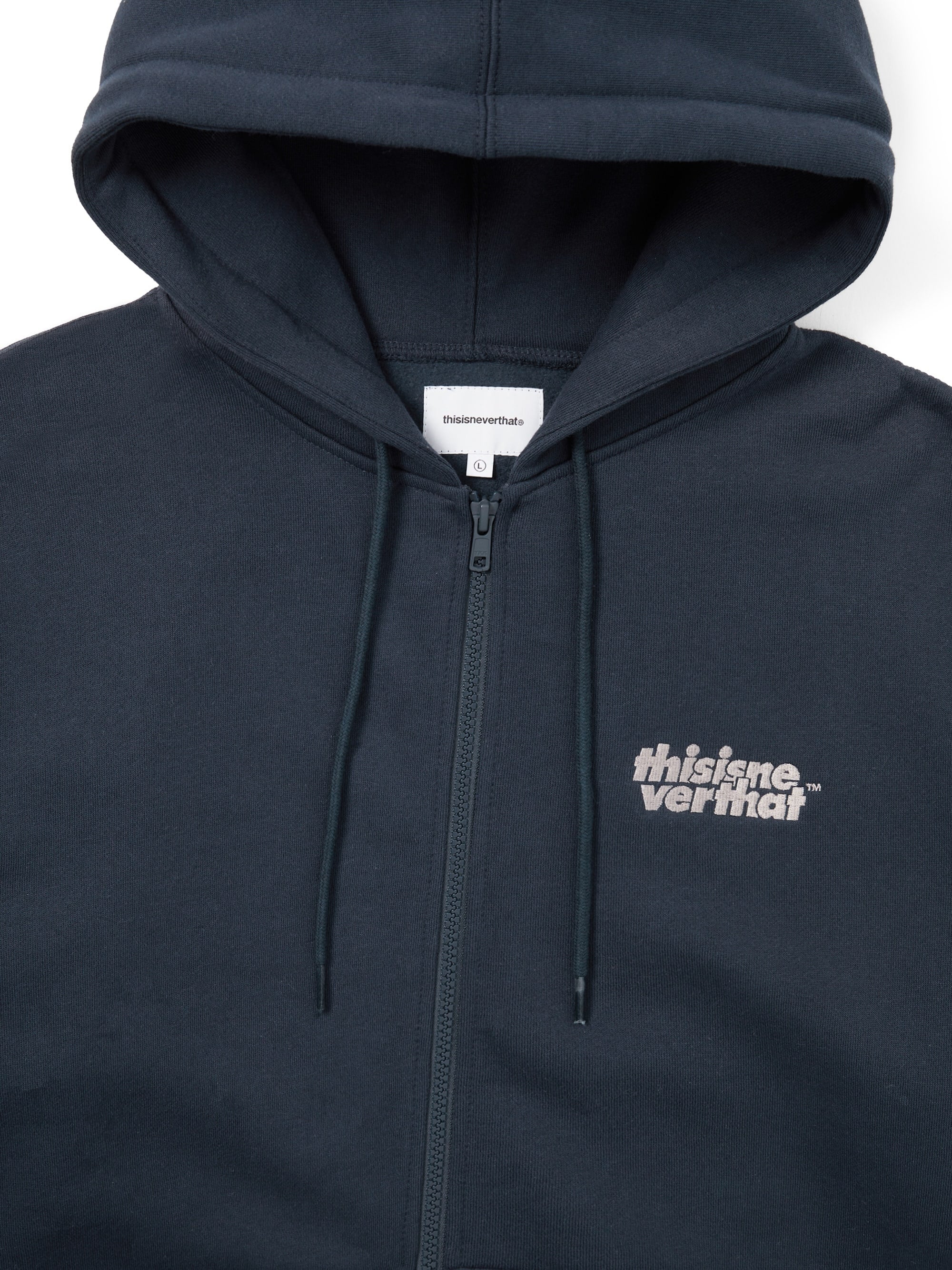 thisisneverthat - OL-Logo Zip Up Hoodie (Navy) product image 2 | TRAB K-Fashion Australia