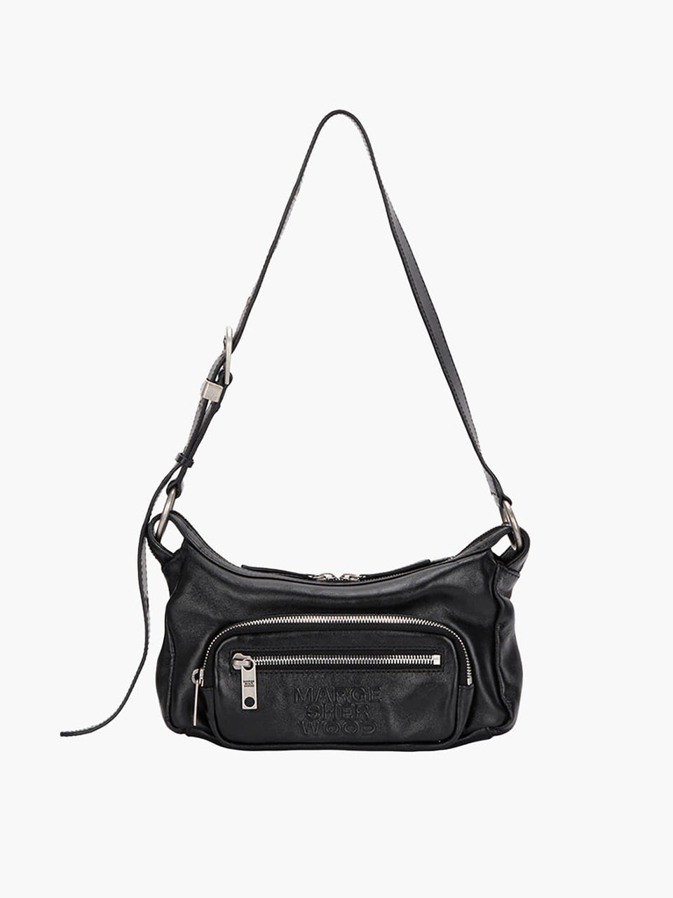 Marge Sherwood - Outpocket Hobo Mini (Black Glossy Plain) product image 1 | TRAB K-Fashion Australia