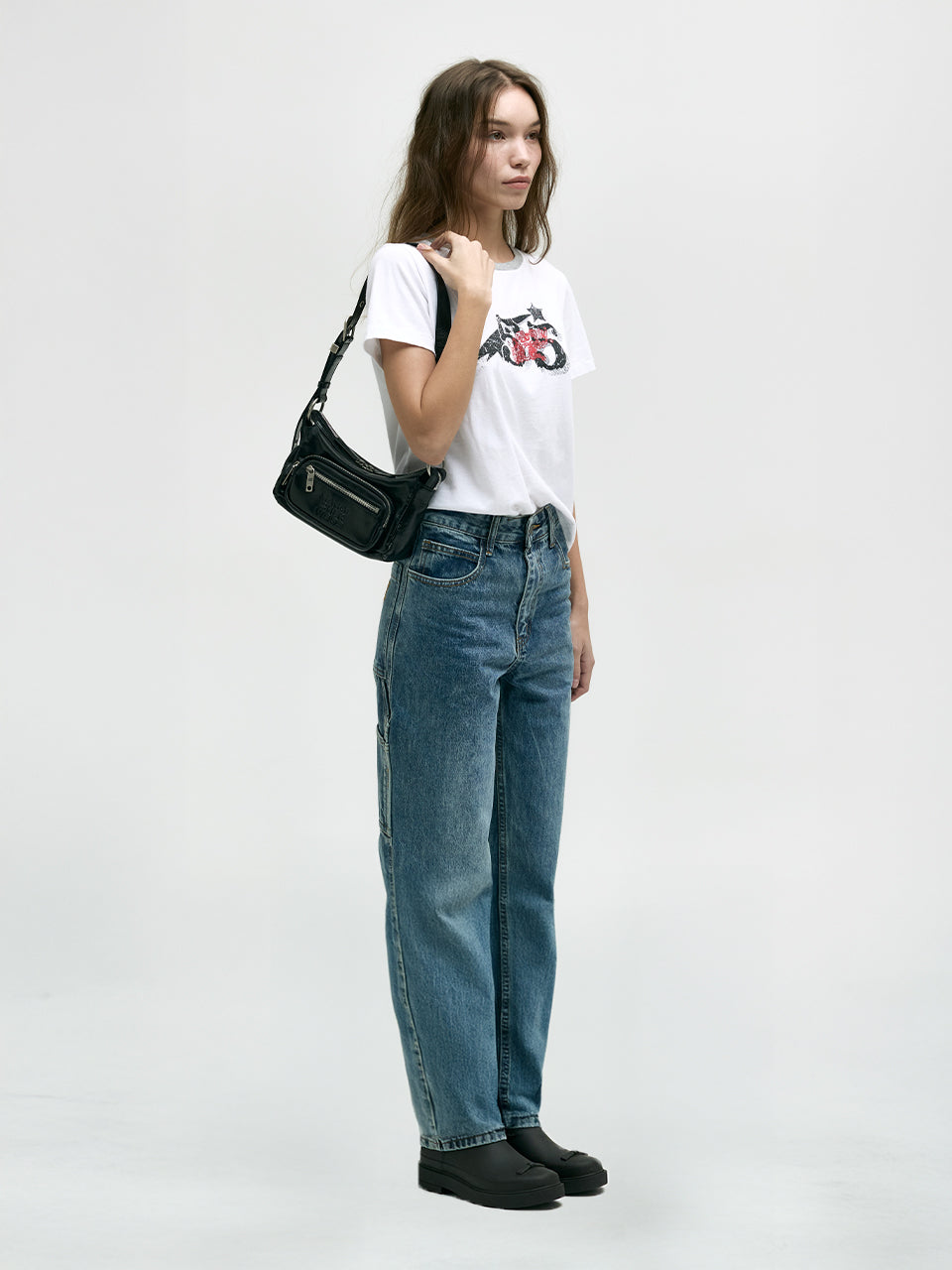 Marge Sherwood - Outpocket Hobo Mini (Black Glossy Plain) product image 9 | TRAB K-Fashion Australia