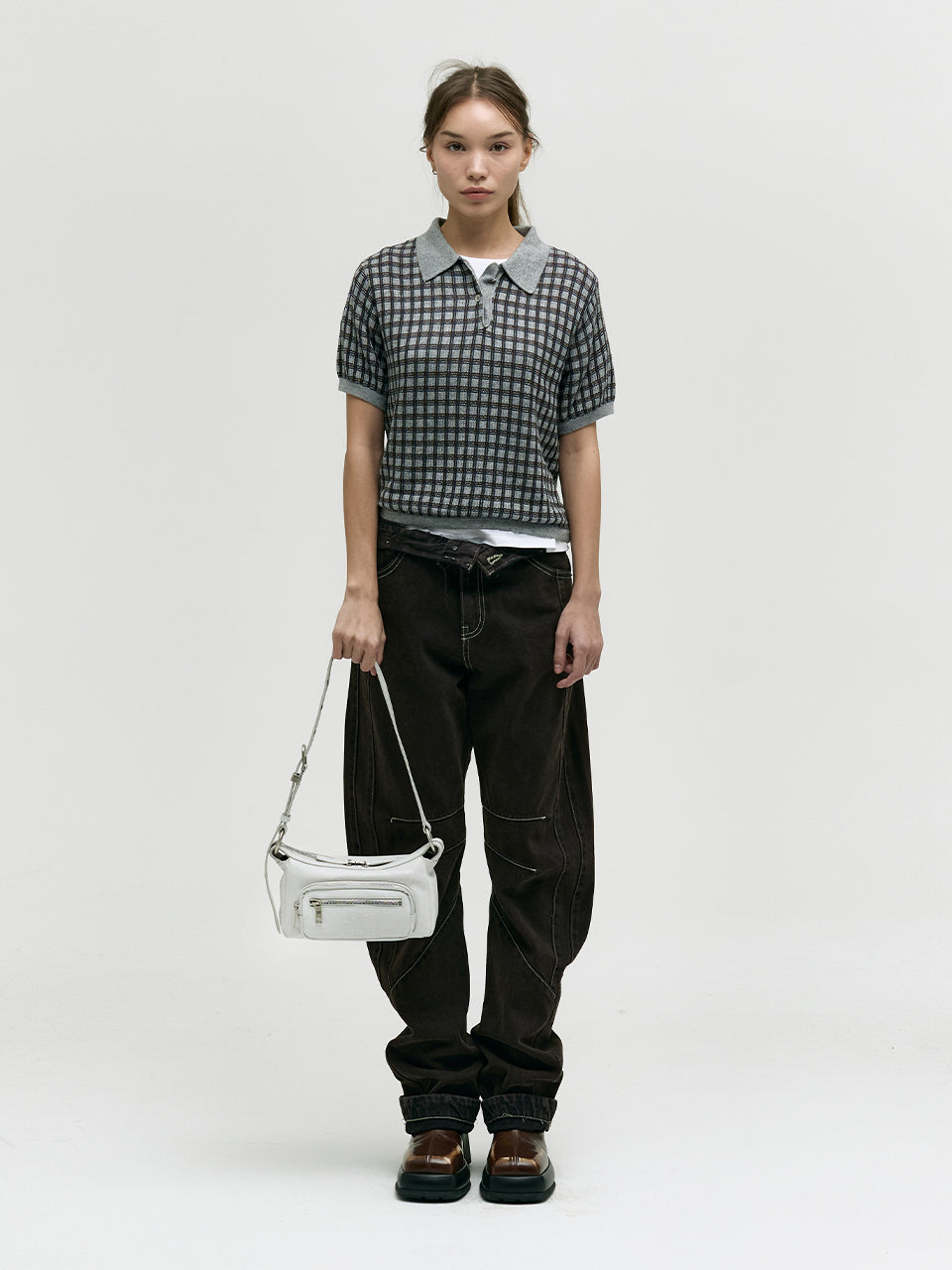 Marge Sherwood - Outpocket Hobo Mini (Off White Cracked) product image 8 | TRAB K-Fashion Australia