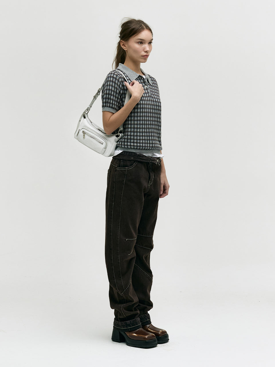 Marge Sherwood - Outpocket Hobo Mini (Off White Cracked) product image 9 | TRAB K-Fashion Australia