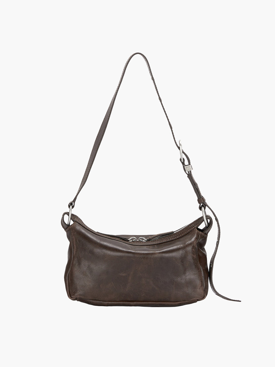 Marge Sherwood - Outpocket Hobo Mini (Washed Brown Pull-Up) product image 2 | TRAB K-Fashion Australia