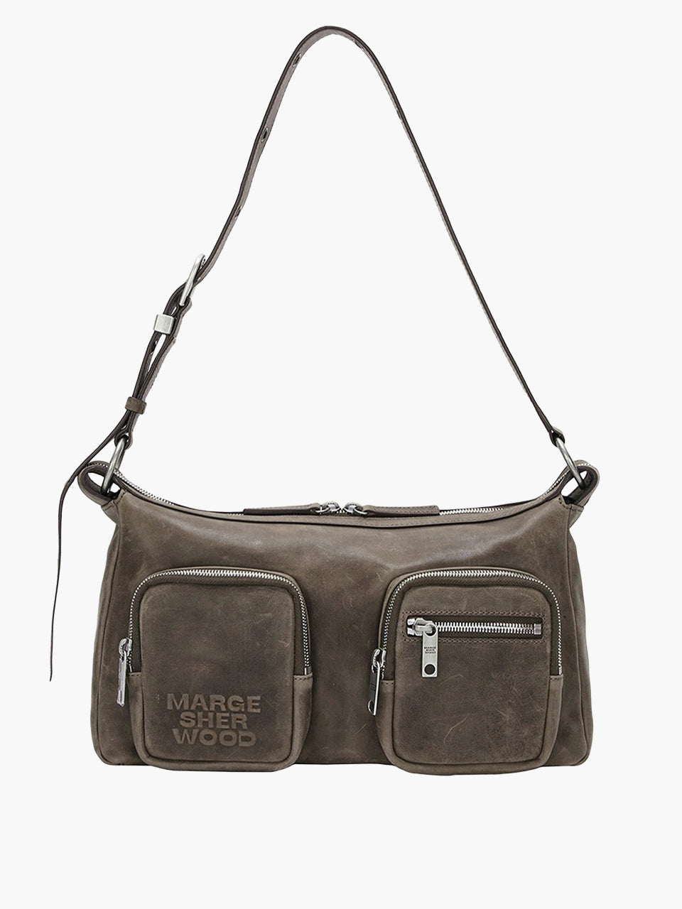 Marge Sherwood - Outpocket Hobo (Washed Brown Pull-Up) product image 1 | TRAB K-Fashion Australia
