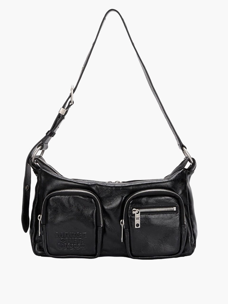 Marge Sherwood - Outpocket Hobo (Black Glossy Plain) product image 1 | TRAB K-Fashion Australia