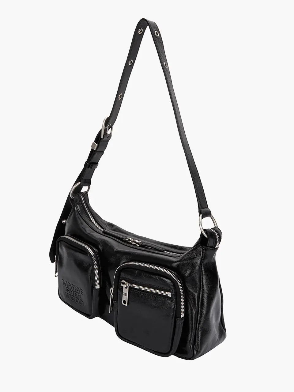 Marge Sherwood - Outpocket Hobo (Black Glossy Plain) product image 5 | TRAB K-Fashion Australia