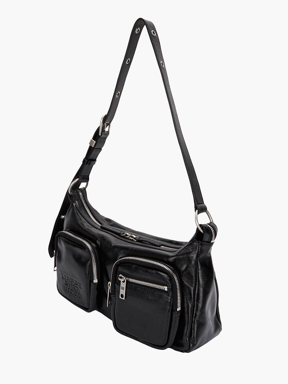 Marge Sherwood - Outpocket Hobo (Black Glossy Plain) product image 3 | TRAB K-Fashion Australia