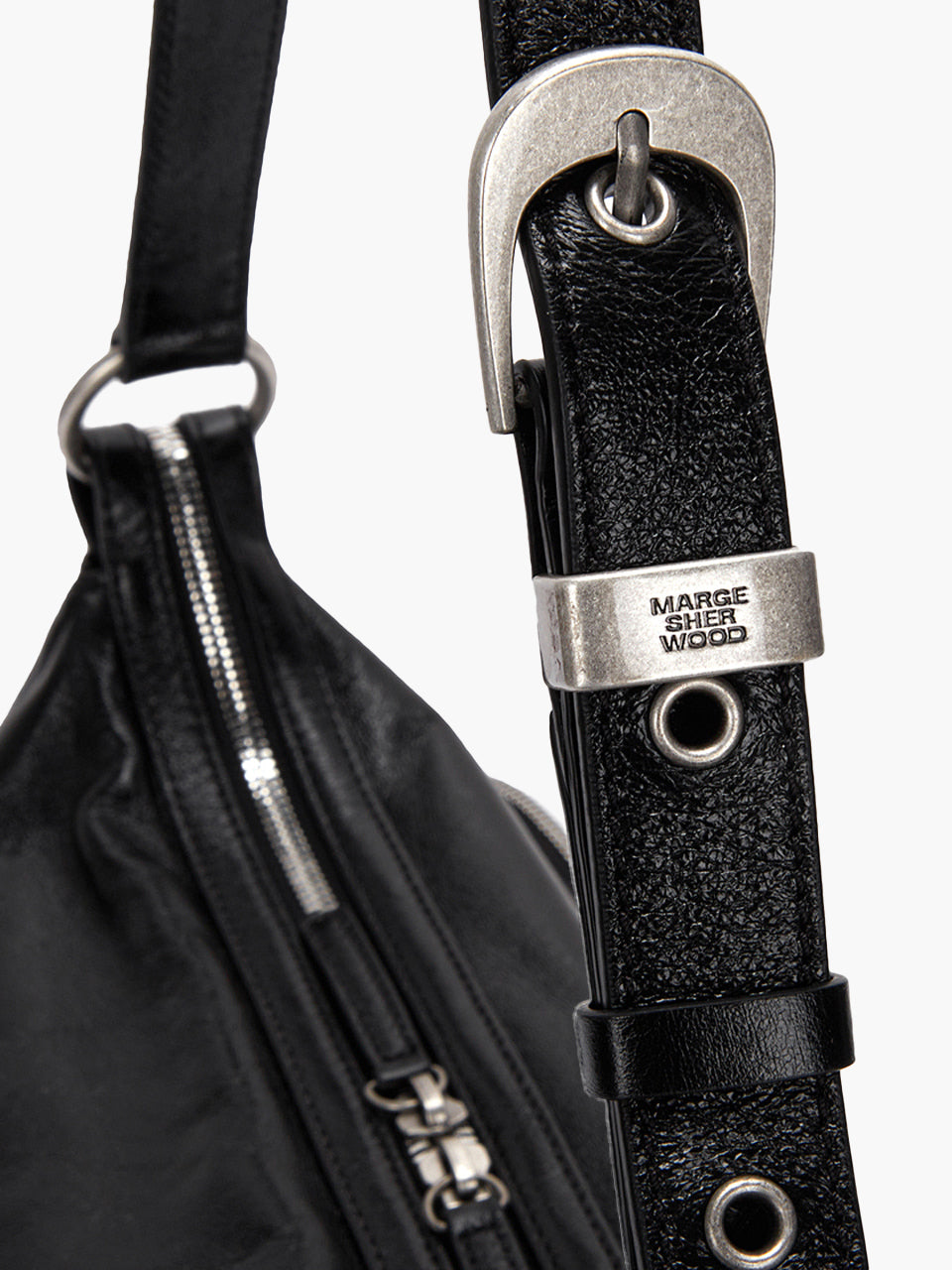 Marge Sherwood - Outpocket Hobo (Black Glossy Plain) product image 5 | TRAB K-Fashion Australia