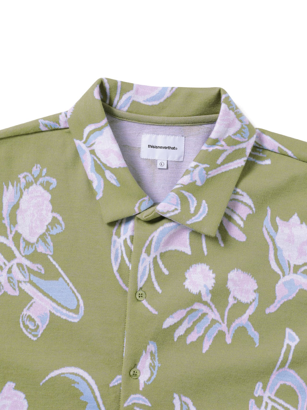 thisisneverthat - Object Jacquard Button Up Top (Green) product image 2 | TRAB K-Fashion Australia