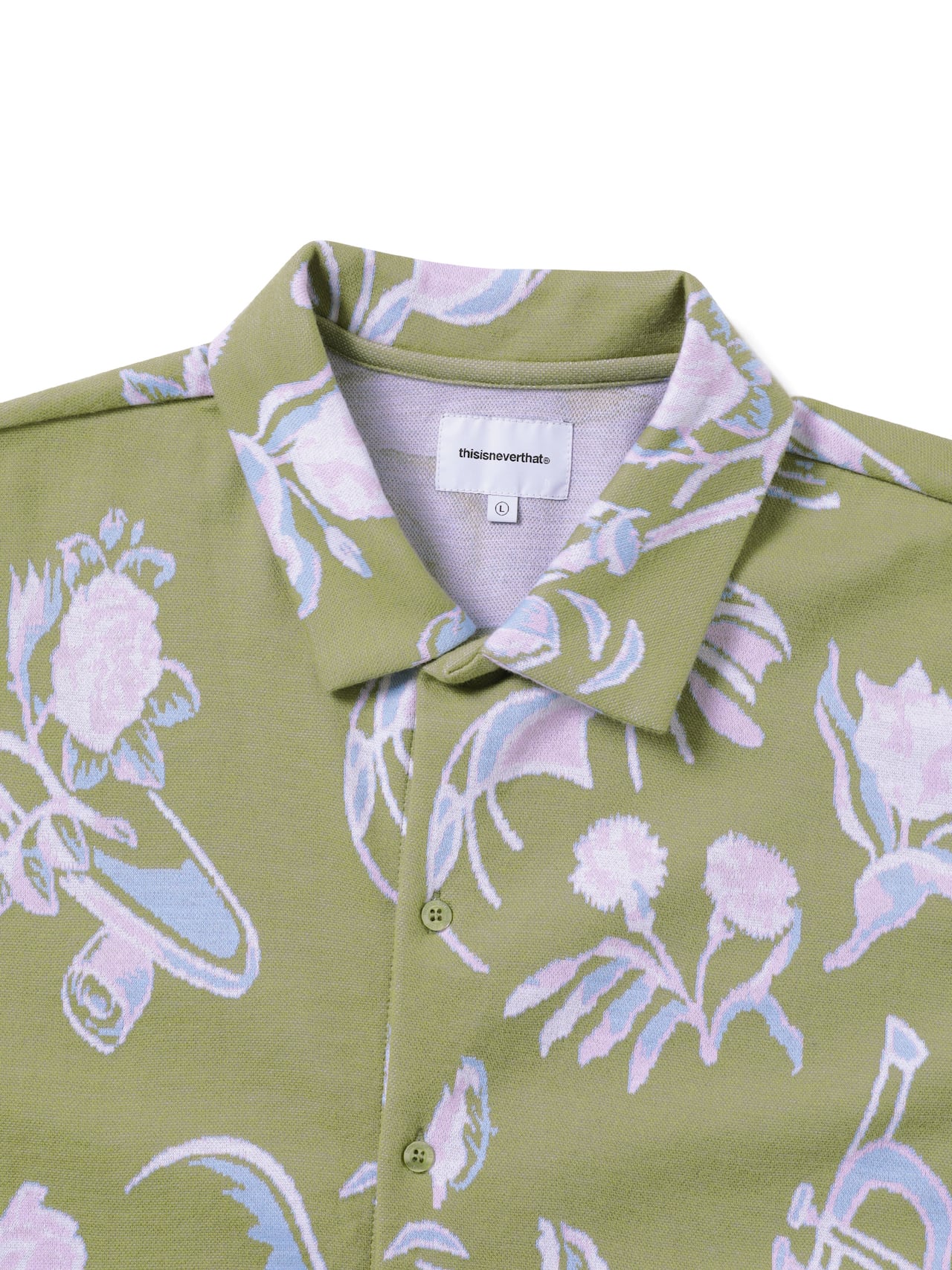 thisisneverthat - Object Jacquard Button Up Top (Green) product image 2 | TRAB K-Fashion Australia