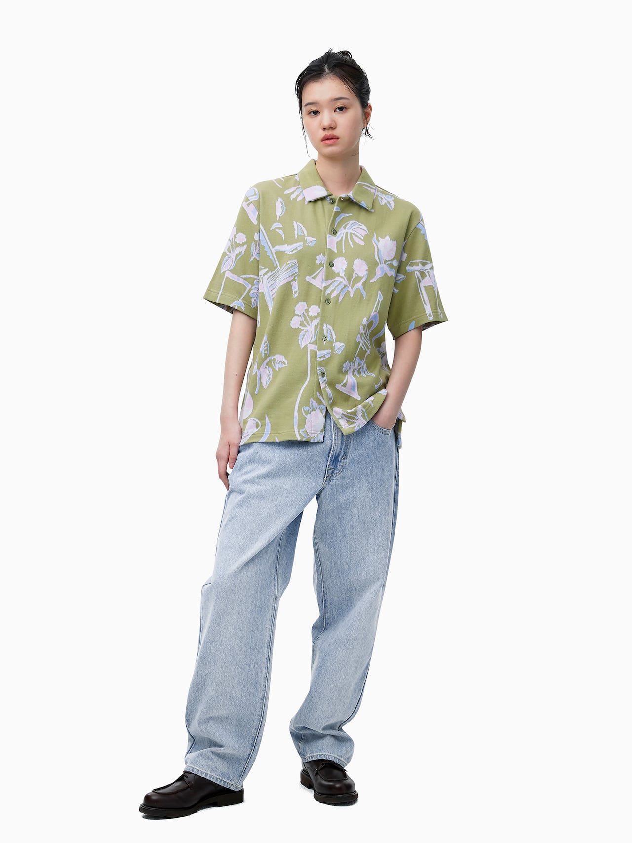 thisisneverthat - Object Jacquard Button Up Top (Green) product image 7 | TRAB K-Fashion Australia
