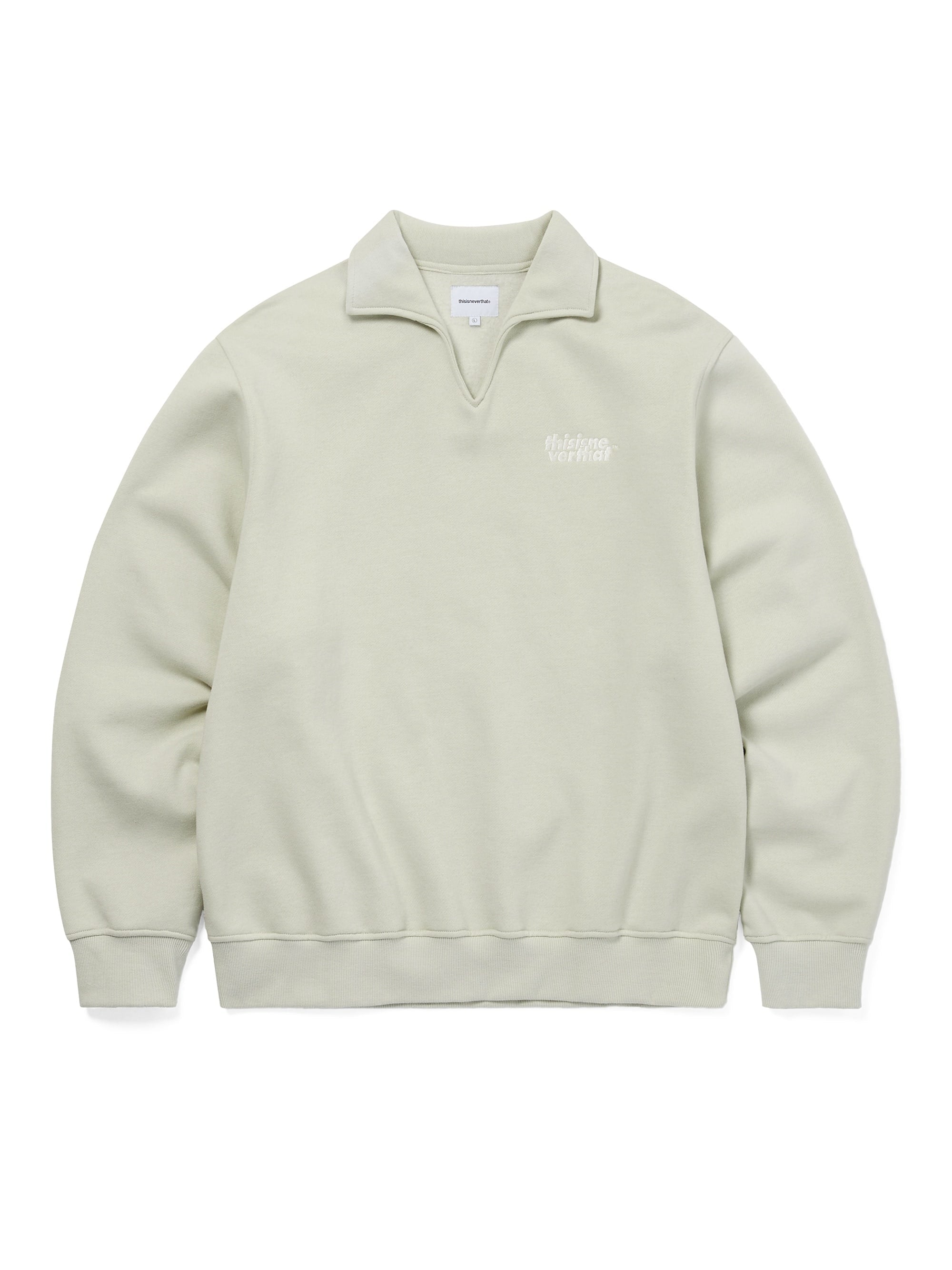 thisisneverthat - Open Collar Sweatshirt (Sand) product image 1 | TRAB K-Fashion Australia