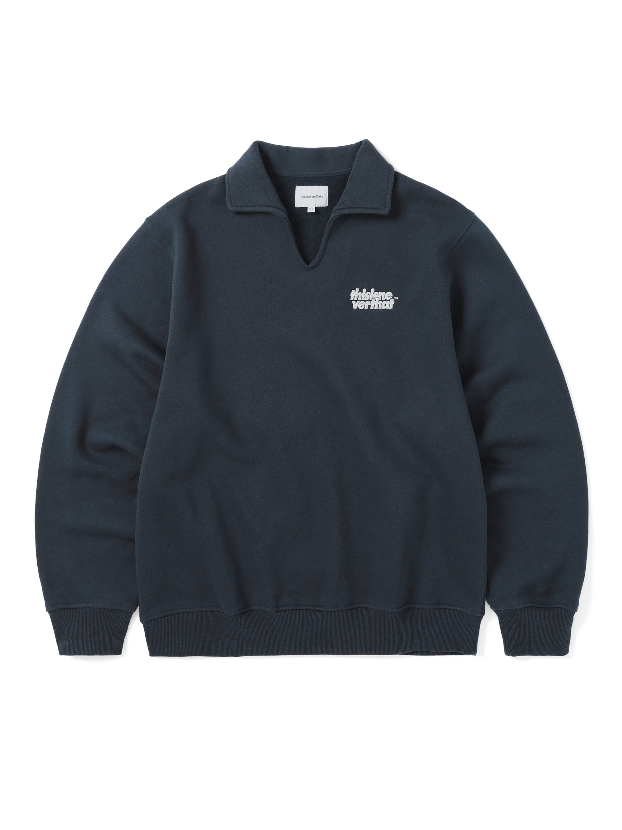 thisisneverthat - Open Collar Sweatshirt (Navy) product image 1 | TRAB K-Fashion Australia