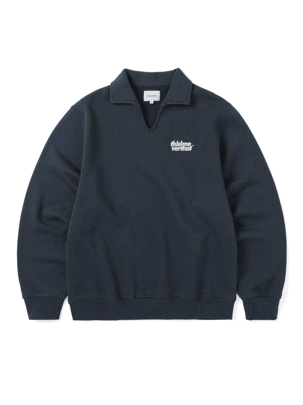 thisisneverthat - Open Collar Sweatshirt (Navy) product image 1 | TRAB K-Fashion Australia