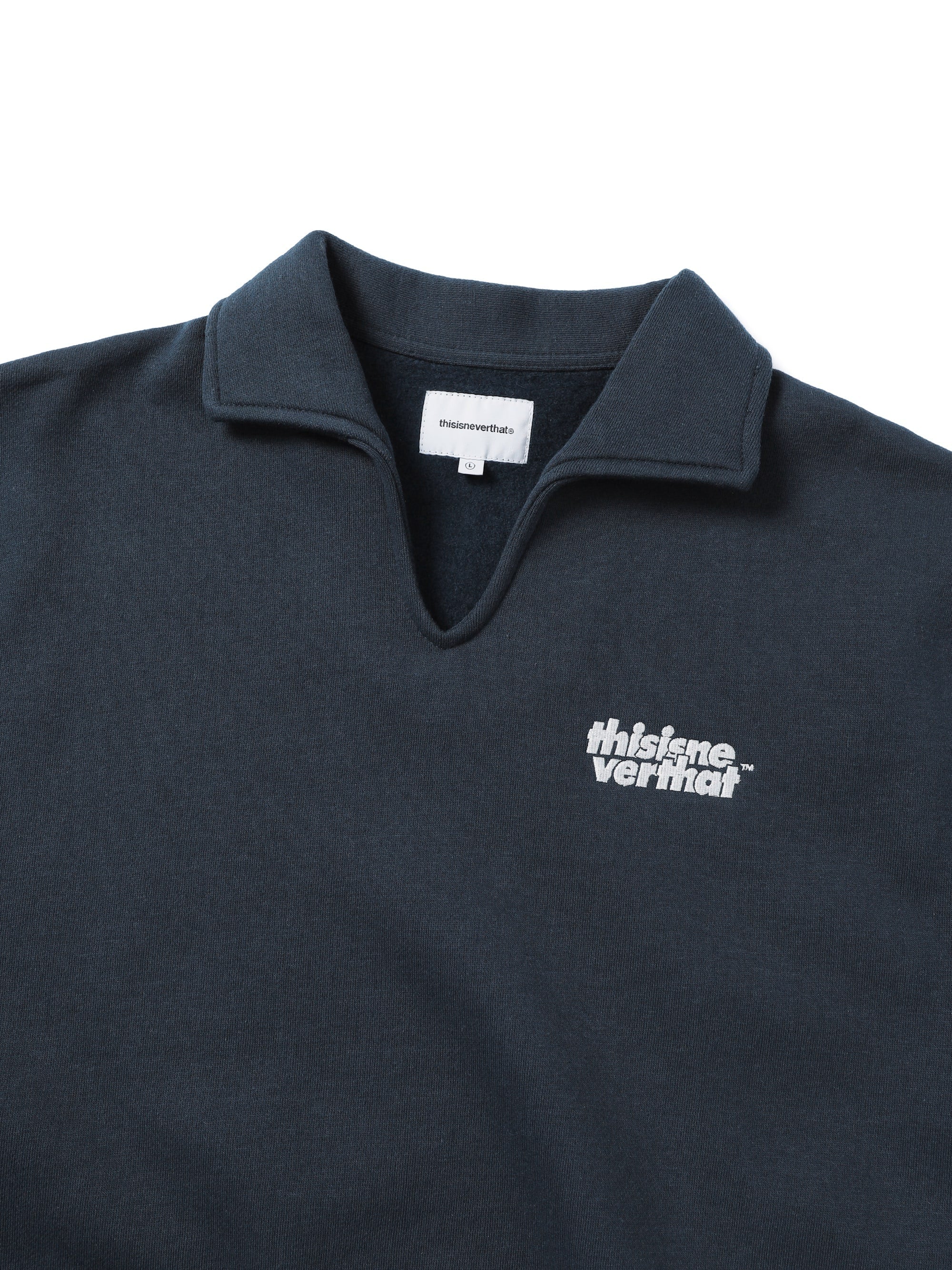 thisisneverthat - Open Collar Sweatshirt (Navy) product image 2 | TRAB K-Fashion Australia