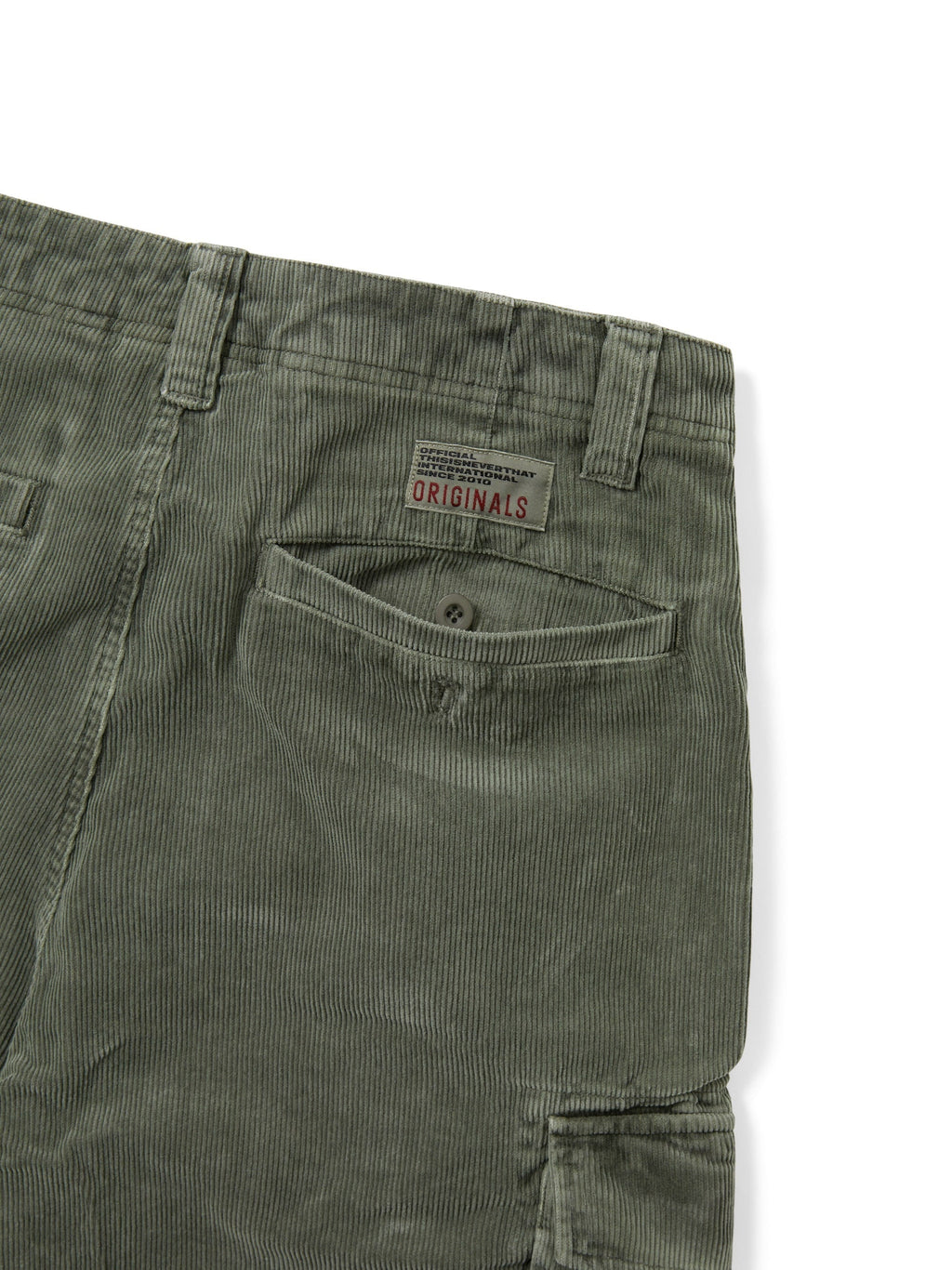 thisisneverthat - Overdyed Corduroy Cargo Short (Olive) product image 3 | TRAB K-Fashion Australia