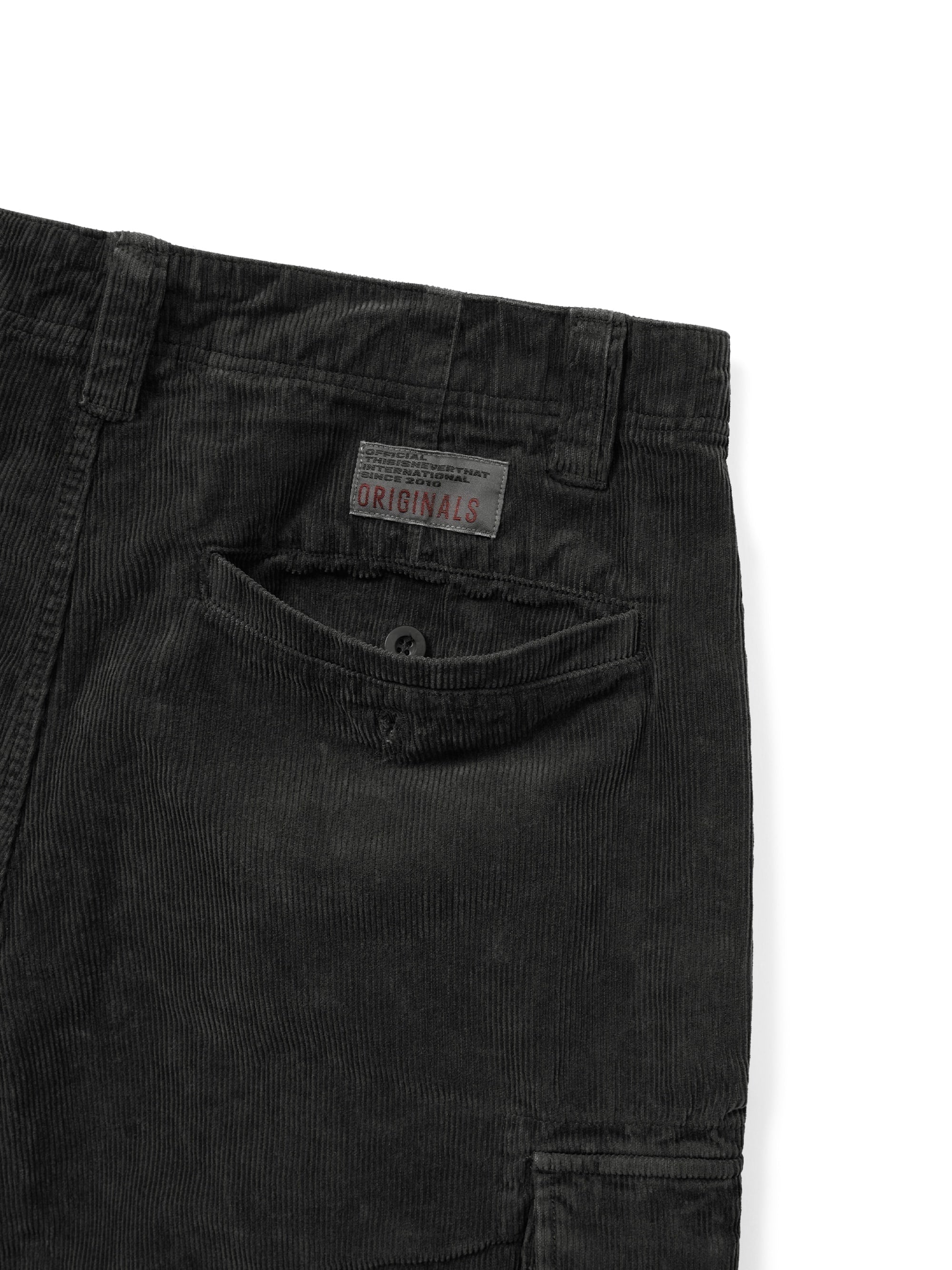 thisisneverthat - Overdyed Corduroy Cargo Short (Washed Black) product image 3 | TRAB K-Fashion Australia