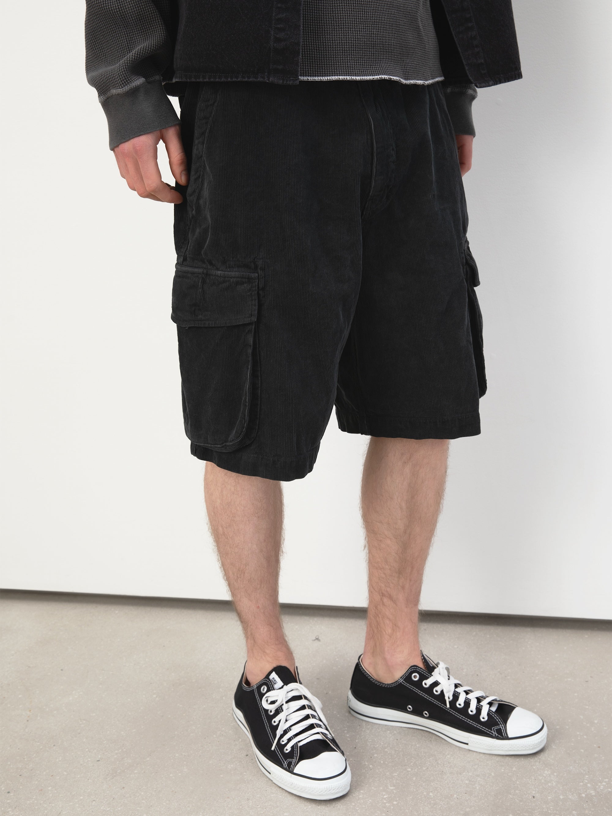 thisisneverthat - Overdyed Corduroy Cargo Short (Black) product image 6 | TRAB K-Fashion Australia