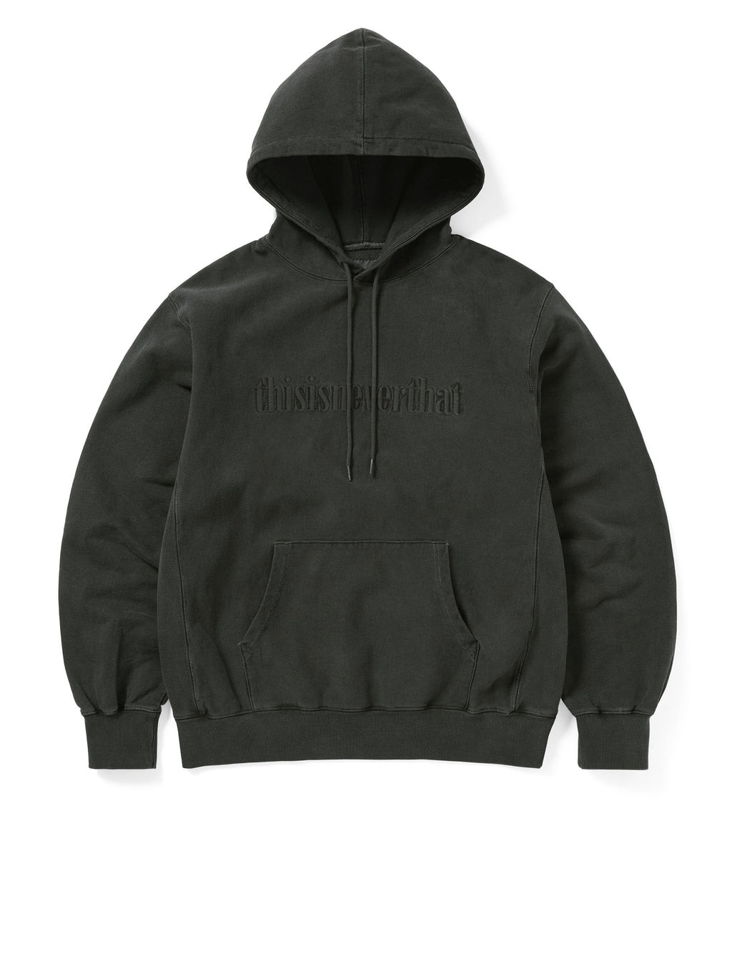 thisisneverthat - Overdyed Embroidery Hoodie Dusty (Charcoal) product image 1 | TRAB K-Fashion Australia