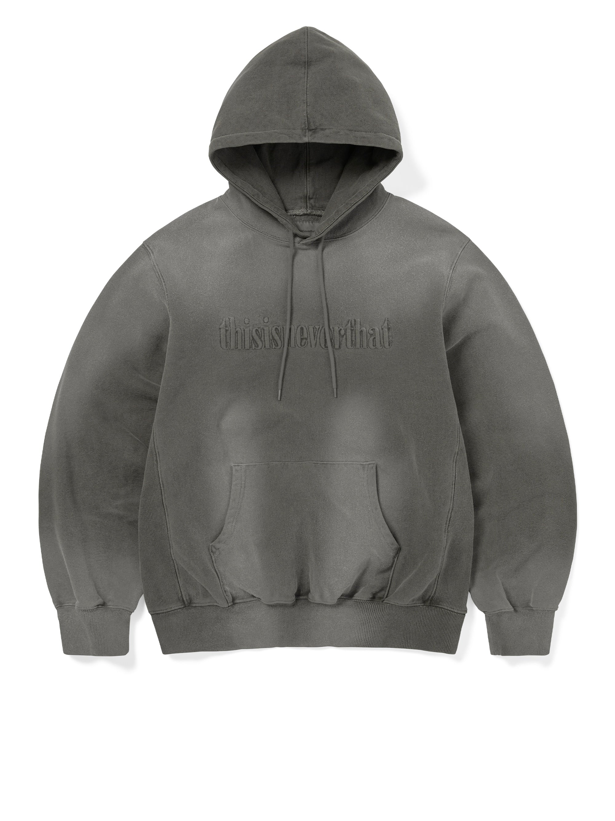 thisisneverthat - Overdyed Embroidery Hoodie Faded (Charcoal) product image 1 | TRAB K-Fashion Australia