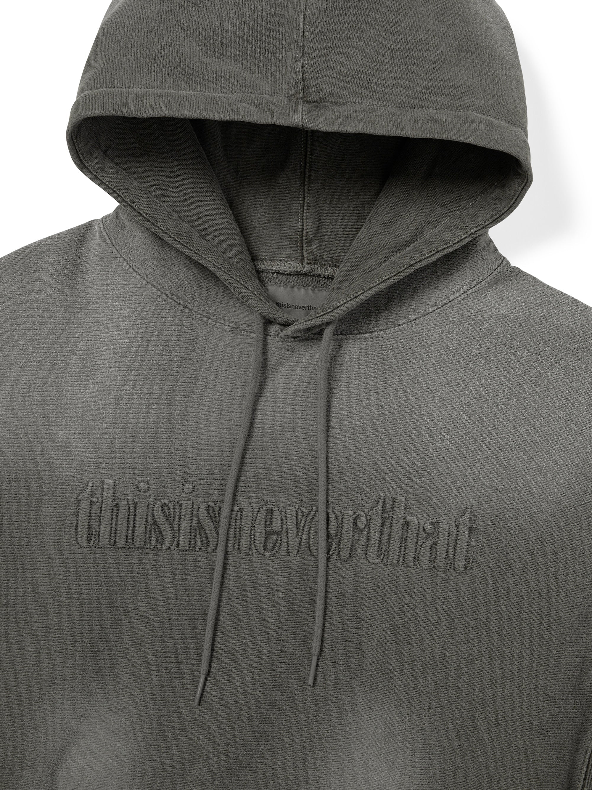 thisisneverthat - Overdyed Embroidery Hoodie Faded (Charcoal) product image 2 | TRAB K-Fashion Australia