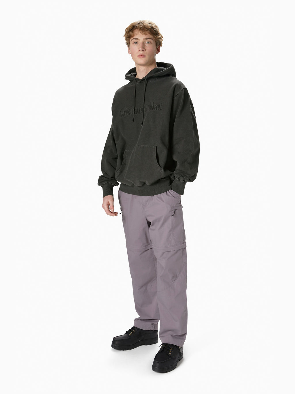 thisisneverthat - Overdyed Embroidery Hoodie Dusty (Charcoal) product image 4 | TRAB K-Fashion Australia