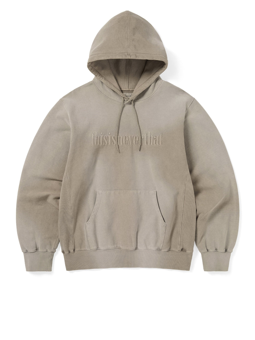 thisisneverthat - Overdyed Embroidery Hoodie (Desert Grey) product image 1 | TRAB K-Fashion Australia