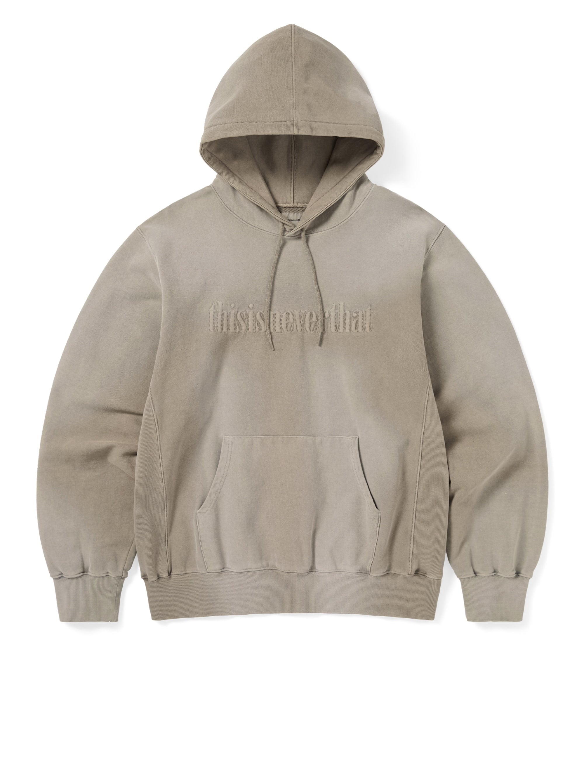 thisisneverthat - Overdyed Embroidery Hoodie (Desert Grey) product image 1 | TRAB K-Fashion Australia