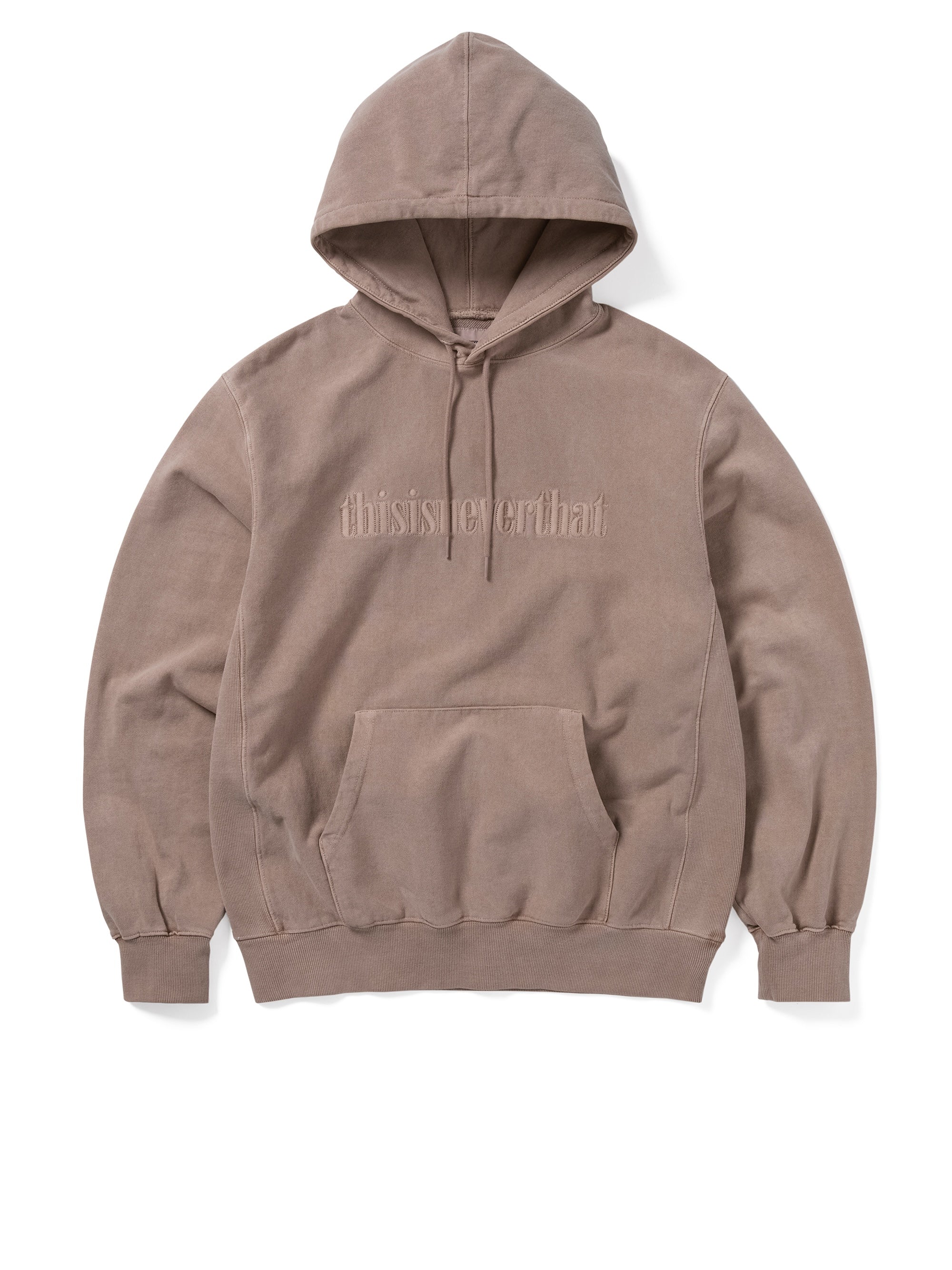 thisisneverthat - Overdyed Embroidery Hoodie Dusty (Pink) product image 1 | TRAB K-Fashion Australia