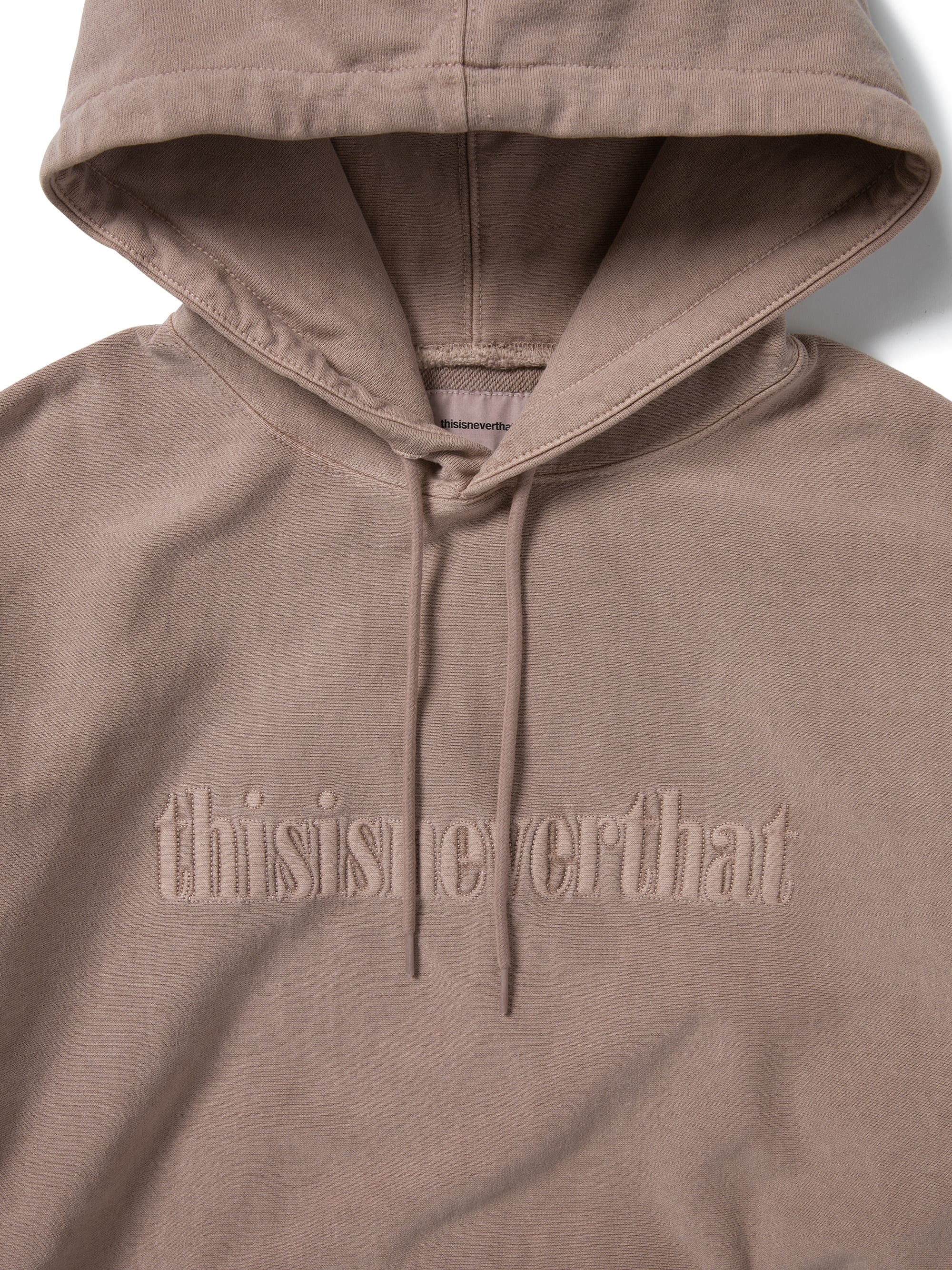 thisisneverthat - Overdyed Embroidery Hoodie Dusty (Pink) product image 2 | TRAB K-Fashion Australia