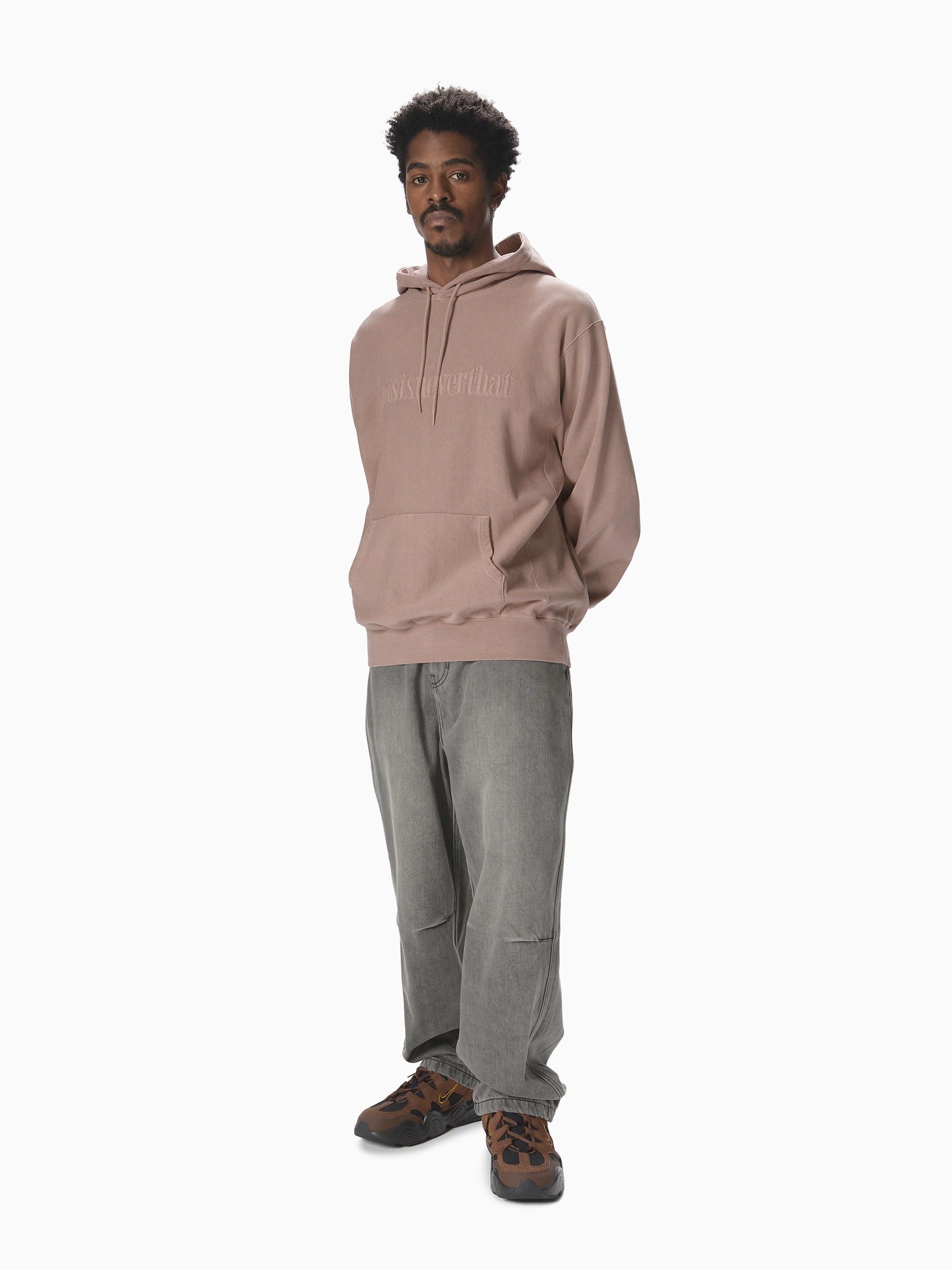 thisisneverthat - Overdyed Embroidery Hoodie Dusty (Pink) product image 4 | TRAB K-Fashion Australia