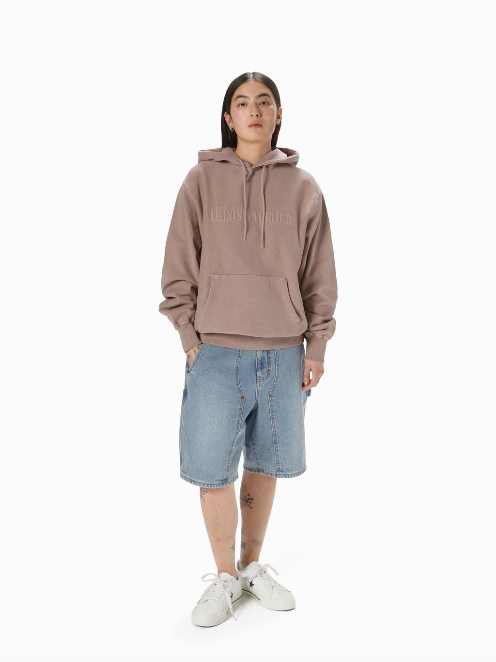 thisisneverthat - Overdyed Embroidery Hoodie Dusty (Pink) product image 5 | TRAB K-Fashion Australia