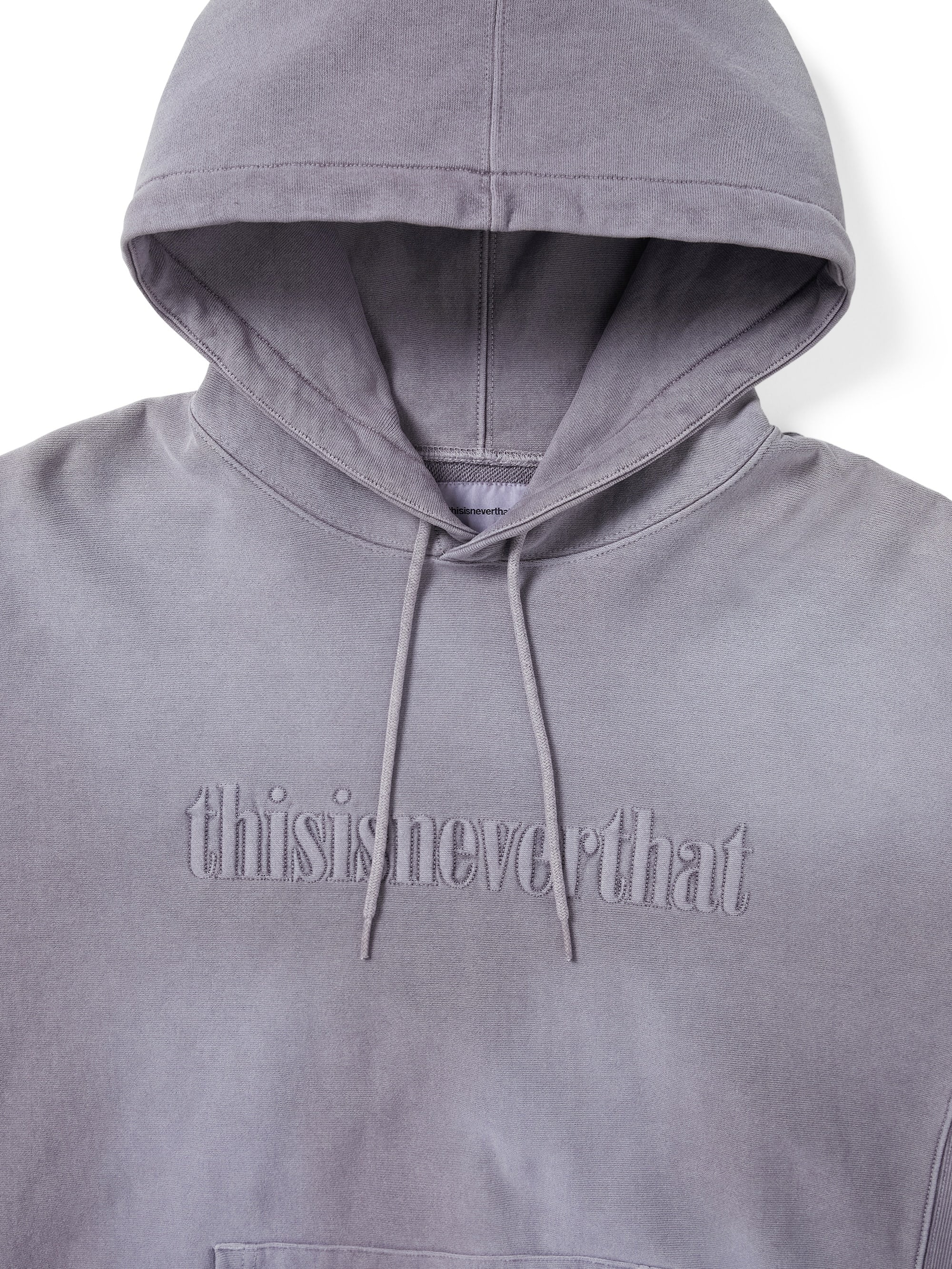 thisisneverthat - Overdyed Embroidery Hoodie (Faded Purple) product image 2 | TRAB K-Fashion Australia