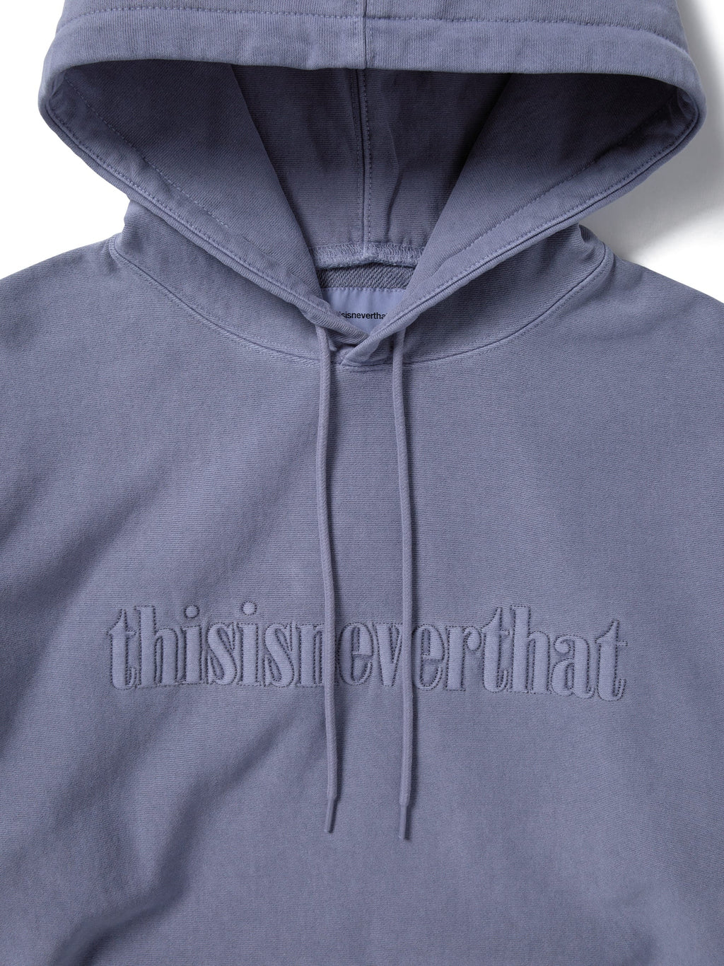thisisneverthat - Overdyed Embroidery Hoodie (Purple Grey) product image 2 | TRAB K-Fashion Australia