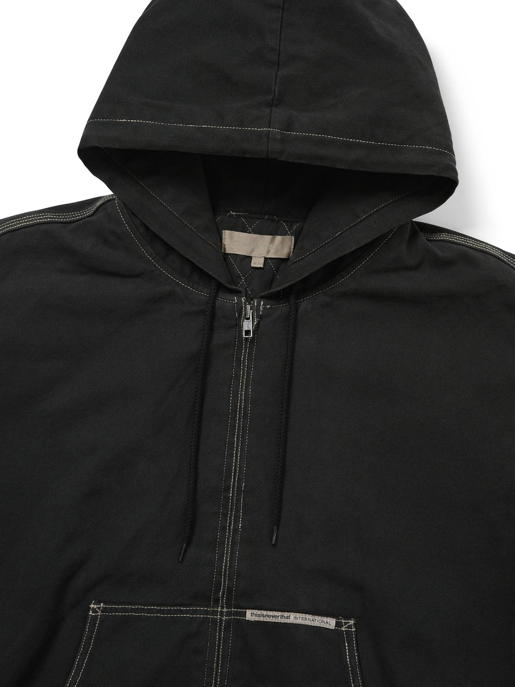 thisisneverthat - Overdyed Hooded Jacket (Black) product image 2 | TRAB K-Fashion Australia